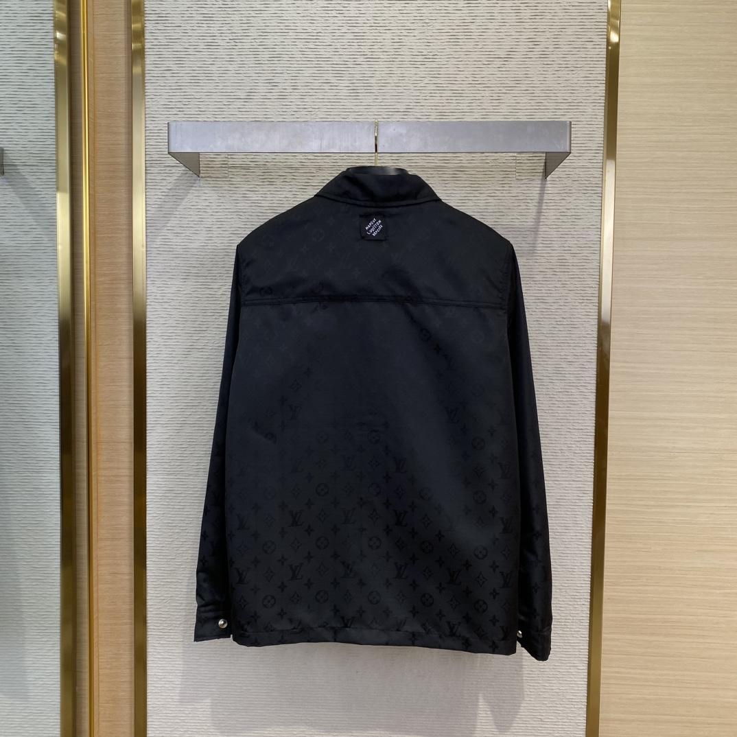 Louis Vuitton Monogram Moire Jacquard Silk Overshirt   1AGTGM - DesignerGu