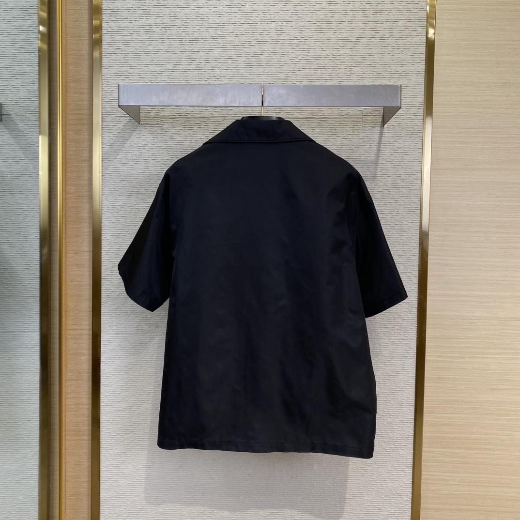 Prada Black Re-nylon Short-sleeved Shirt  - DesignerGu
