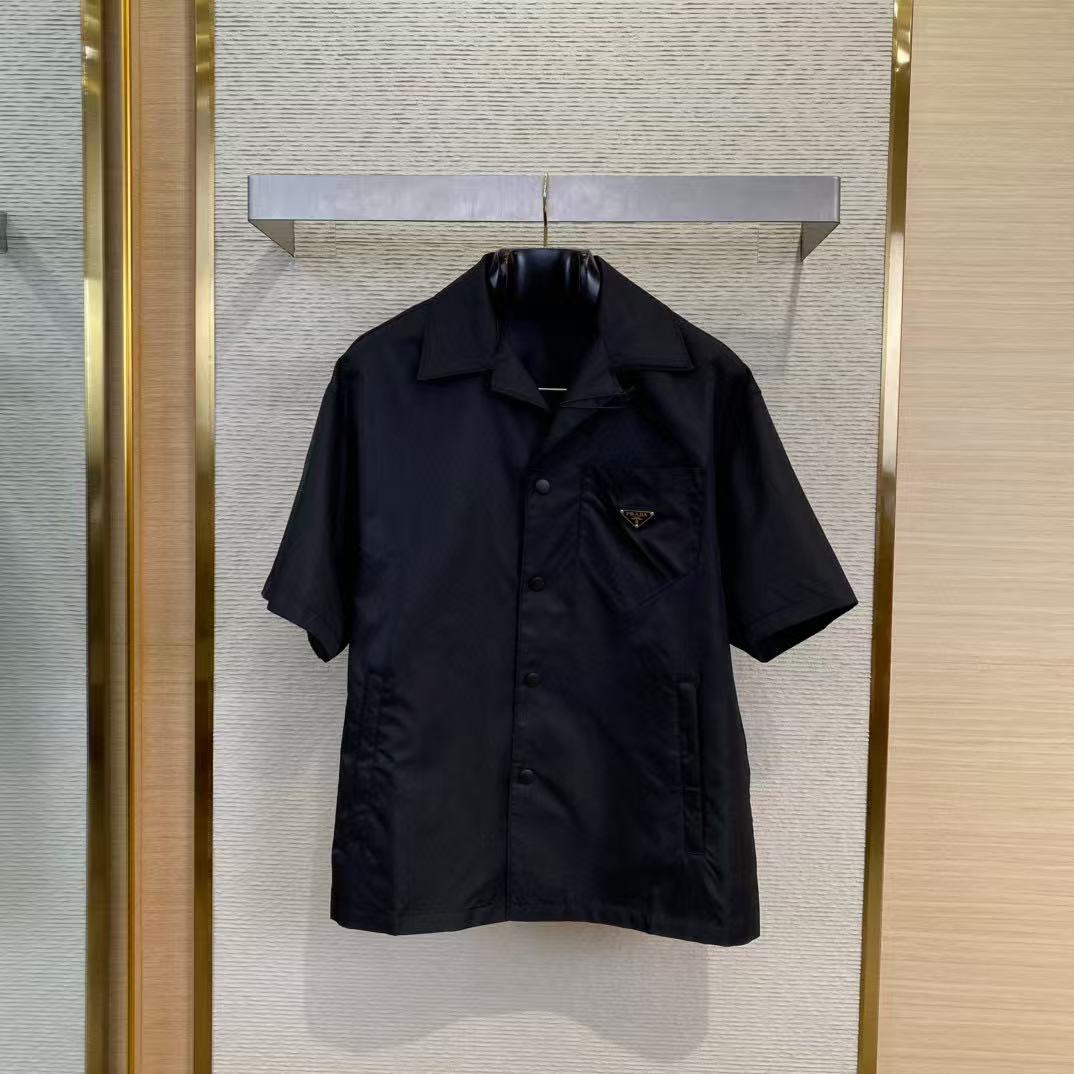 Prada Black Re-nylon Short-sleeved Shirt  - DesignerGu