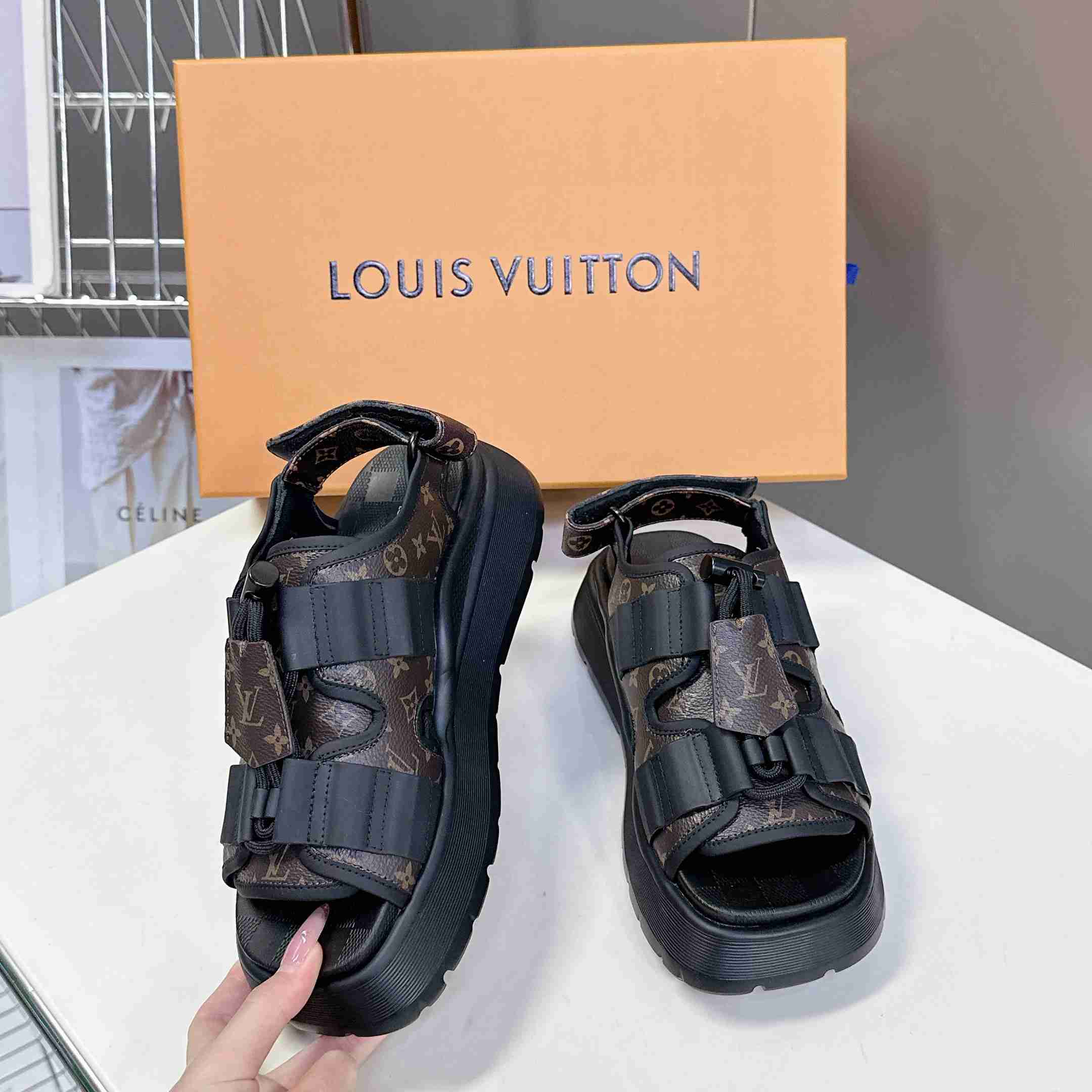 Louis Vuitton Chameleon Platform Sandal   1AHOAG - DesignerGu