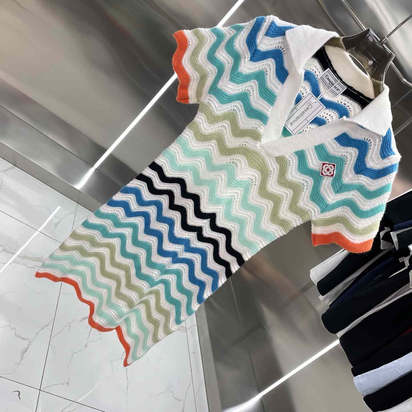 Casablanca Gradient Wave Crochet Mini Dress - DesignerGu