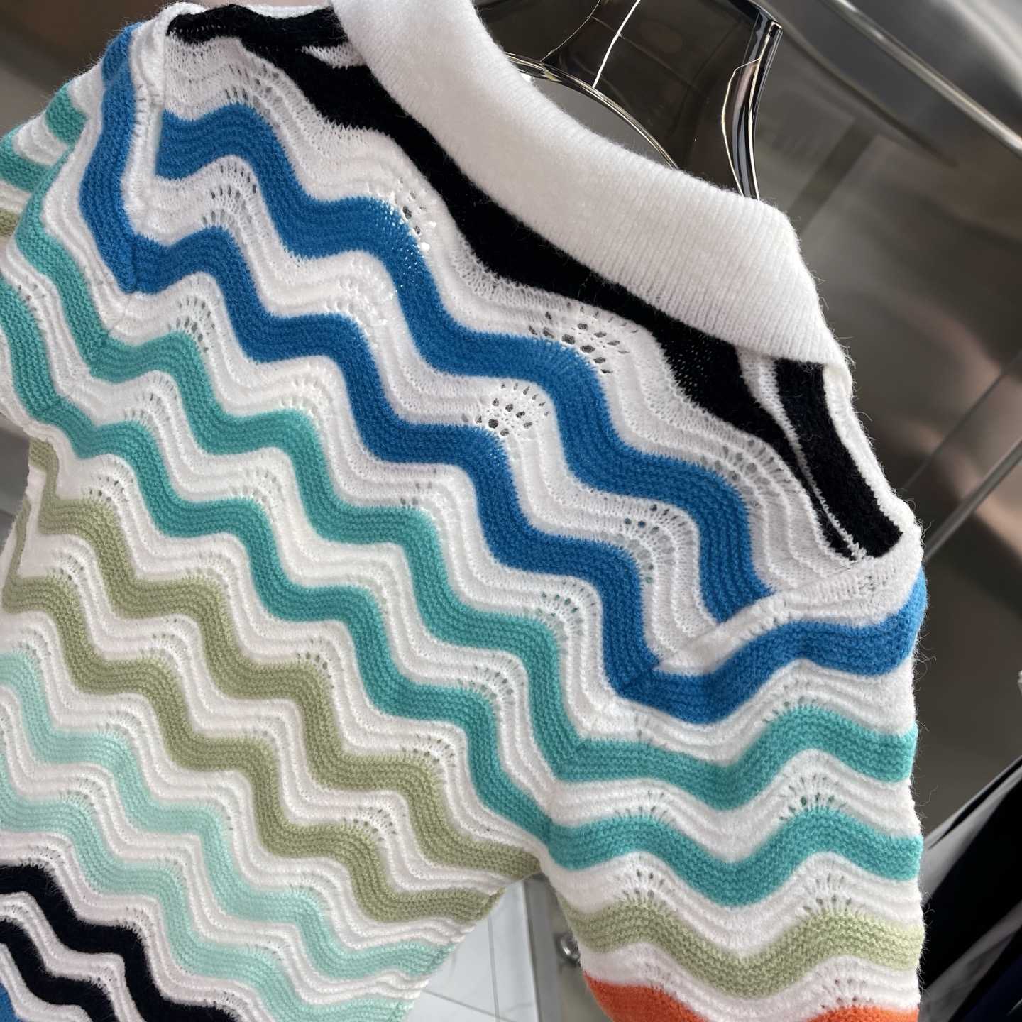 Casablanca Gradient Wave Crochet Mini Dress - DesignerGu