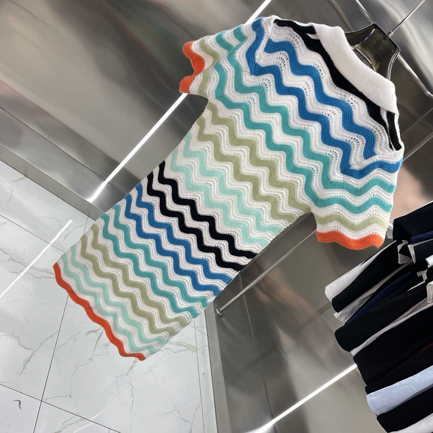 Casablanca Gradient Wave Crochet Mini Dress - DesignerGu