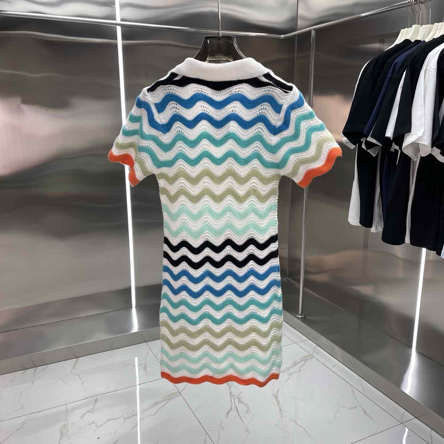 Casablanca Gradient Wave Crochet Mini Dress - DesignerGu