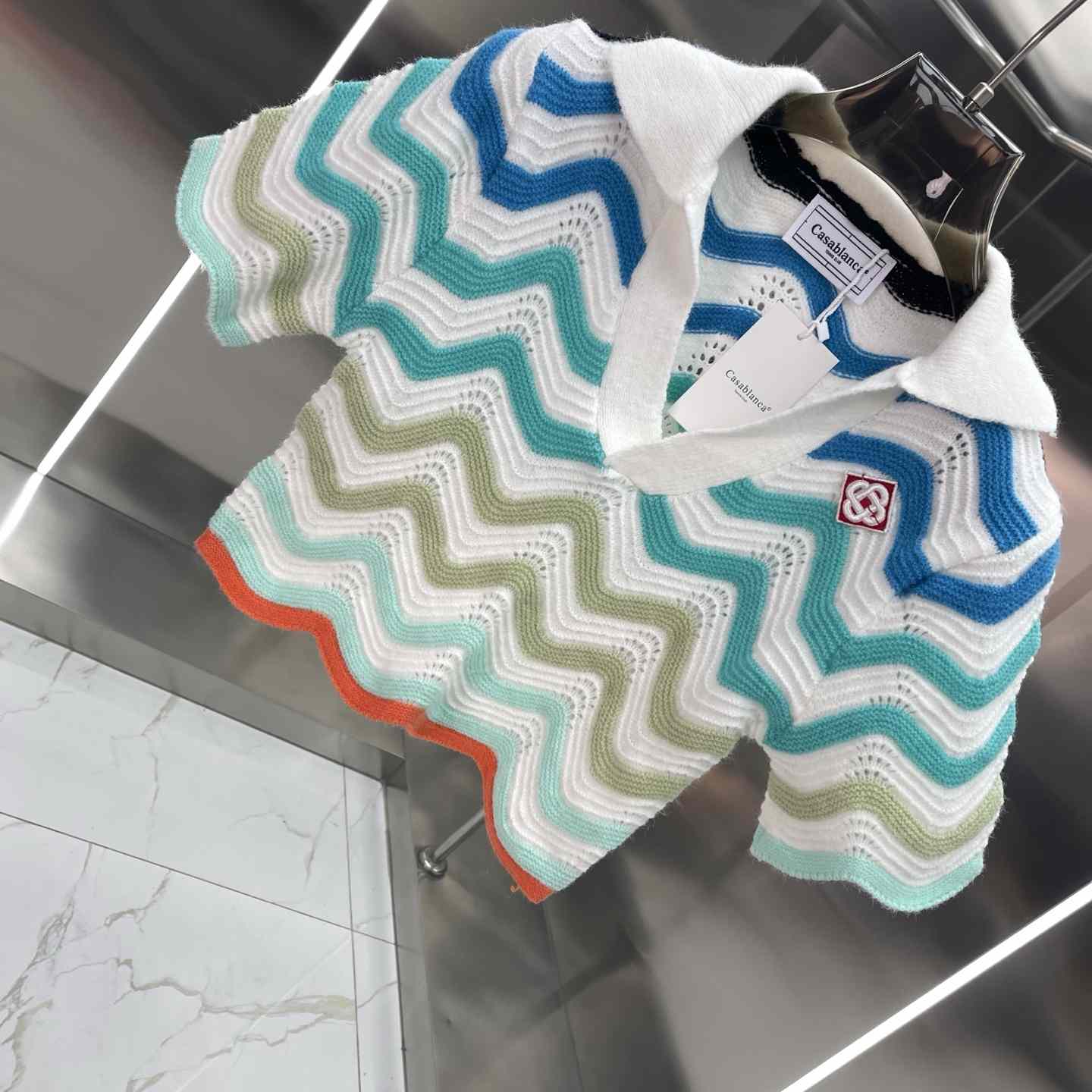 Casablanca Gradient Wave Crochet Top And Short Skirt - DesignerGu