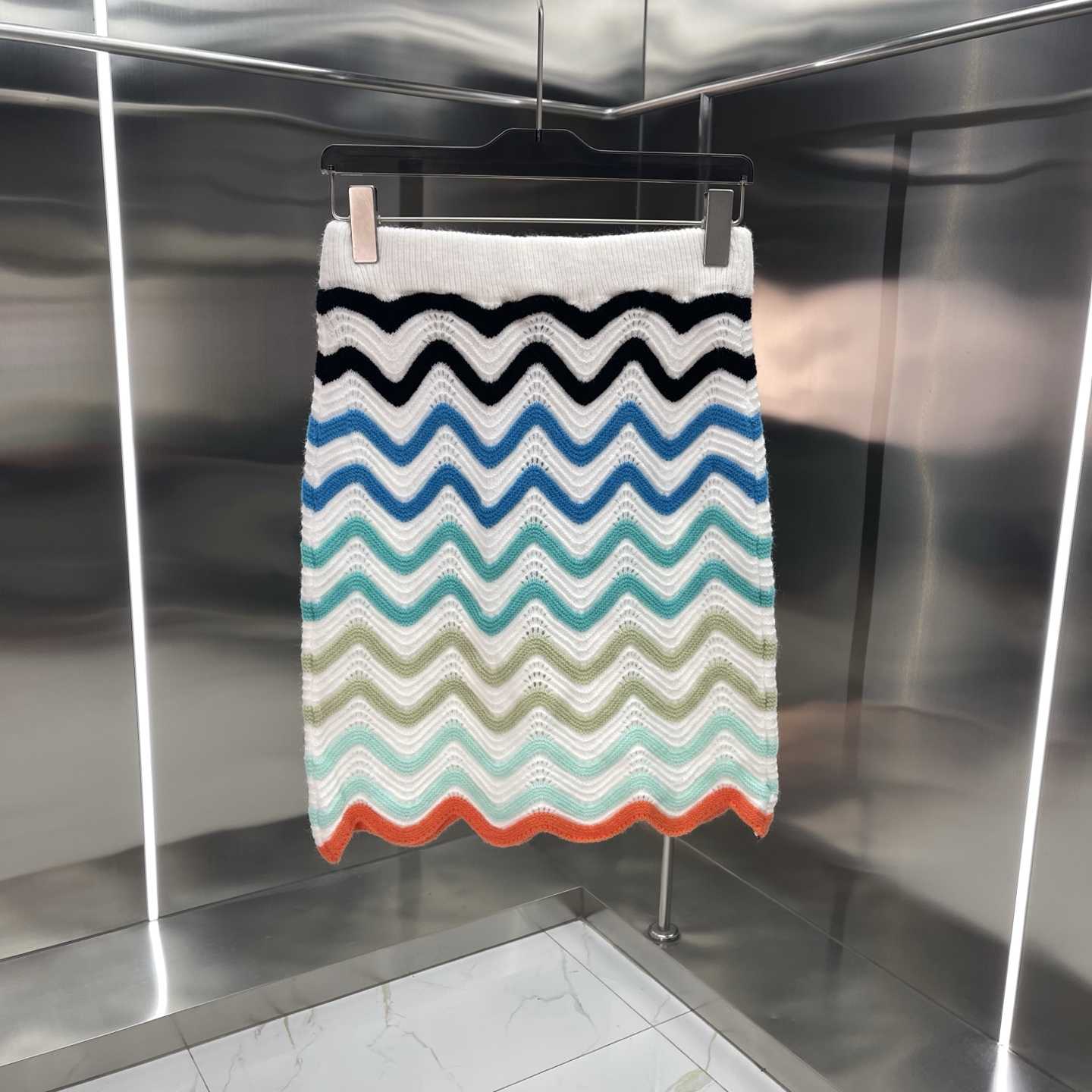 Casablanca Gradient Wave Crochet Top And Short Skirt - DesignerGu