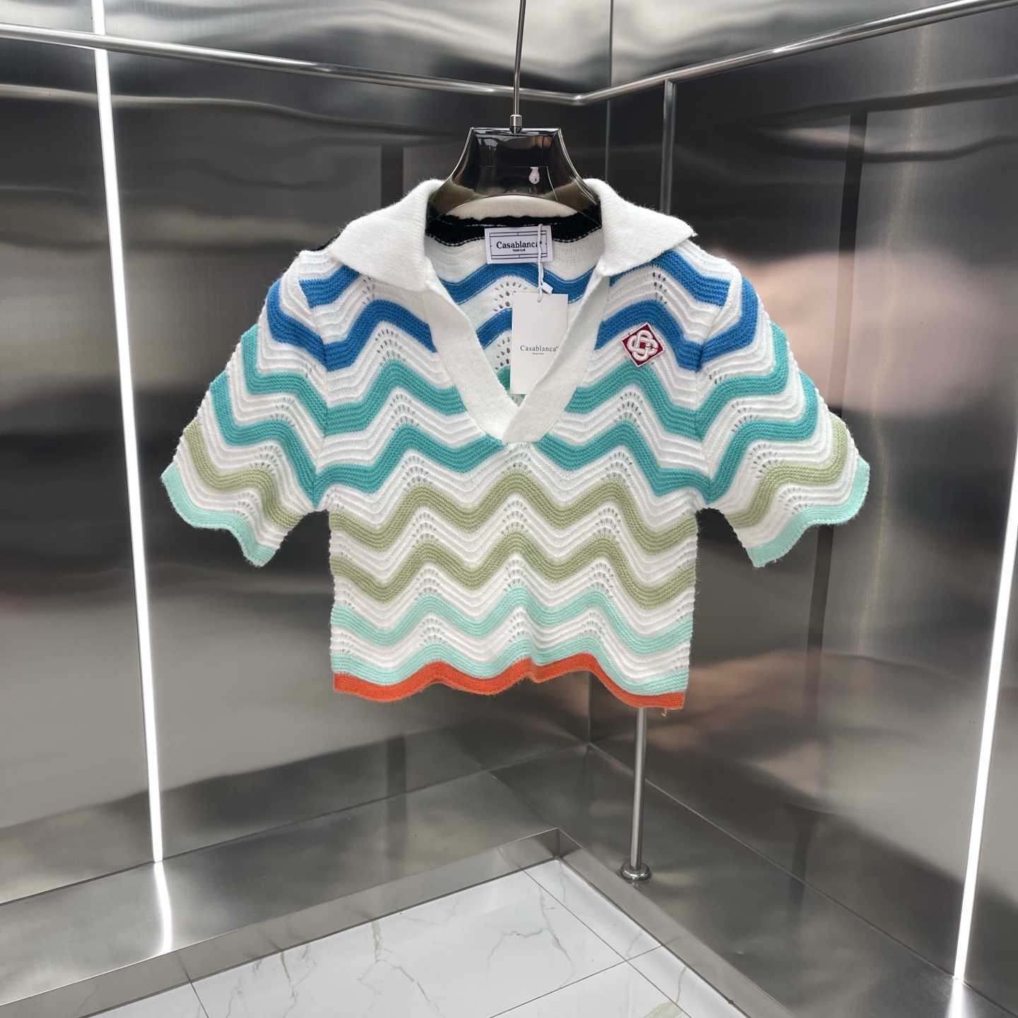 Casablanca Gradient Wave Crochet Top And Short Skirt - DesignerGu