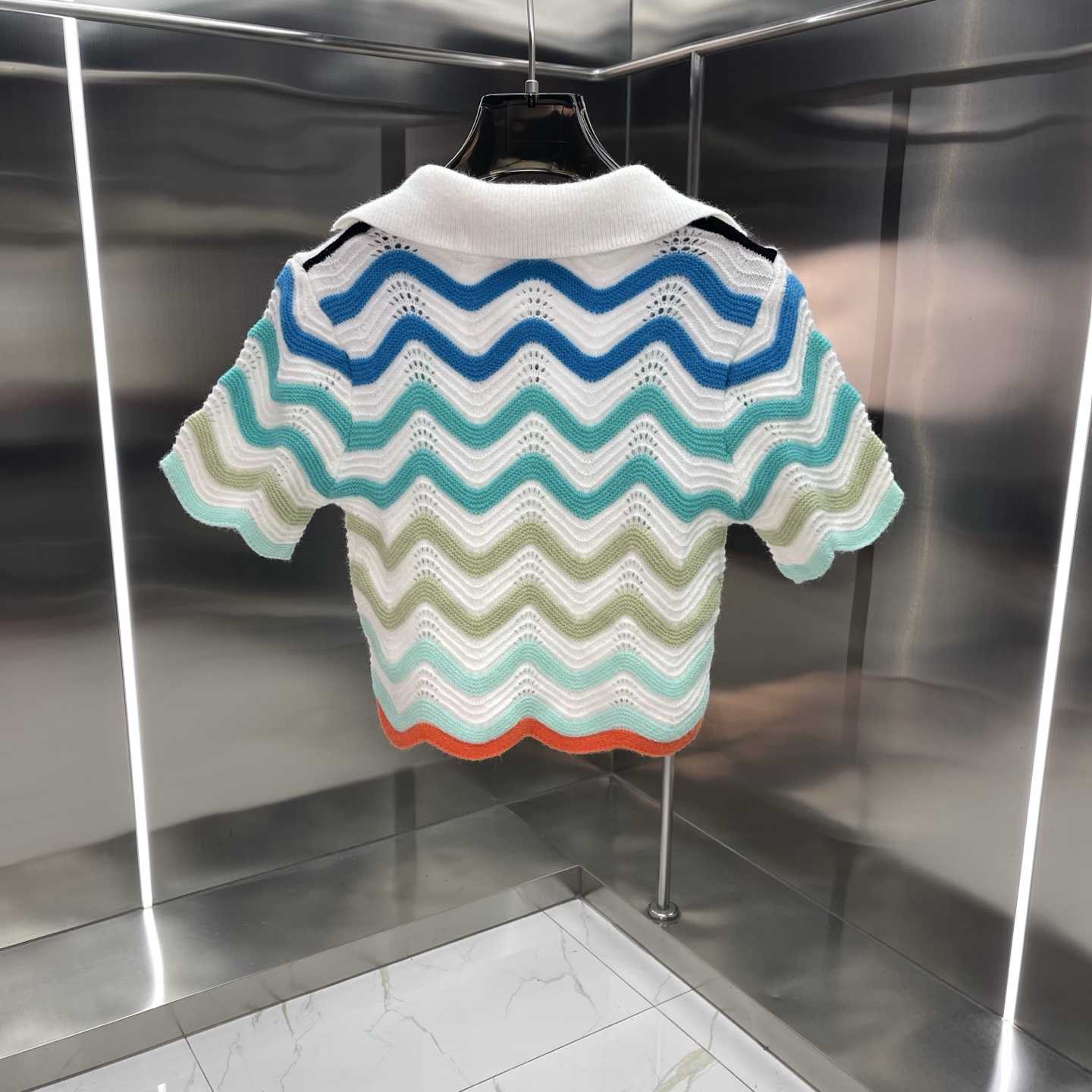 Casablanca Gradient Wave Crochet Top And Short Skirt - DesignerGu