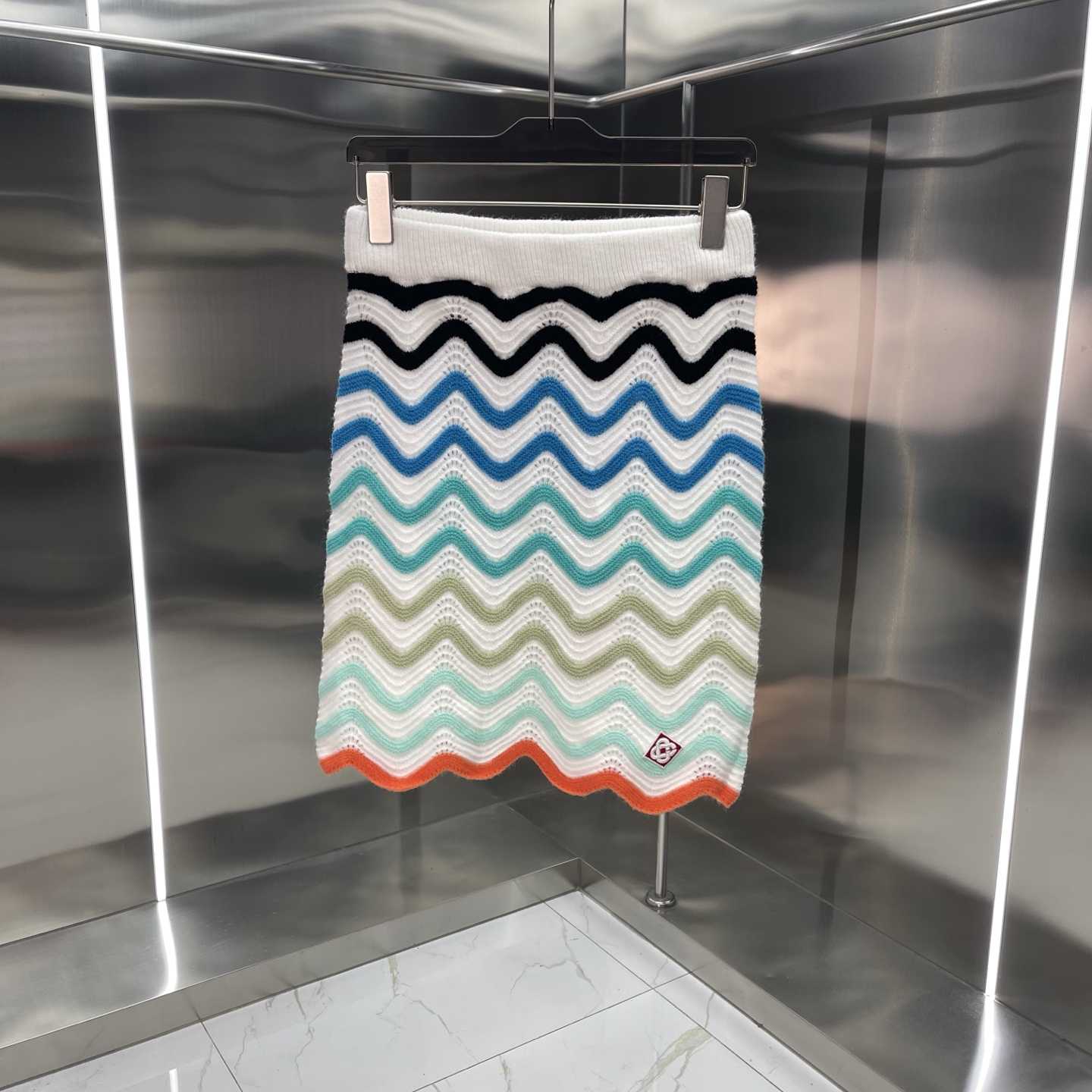 Casablanca Gradient Wave Crochet Top And Short Skirt - DesignerGu