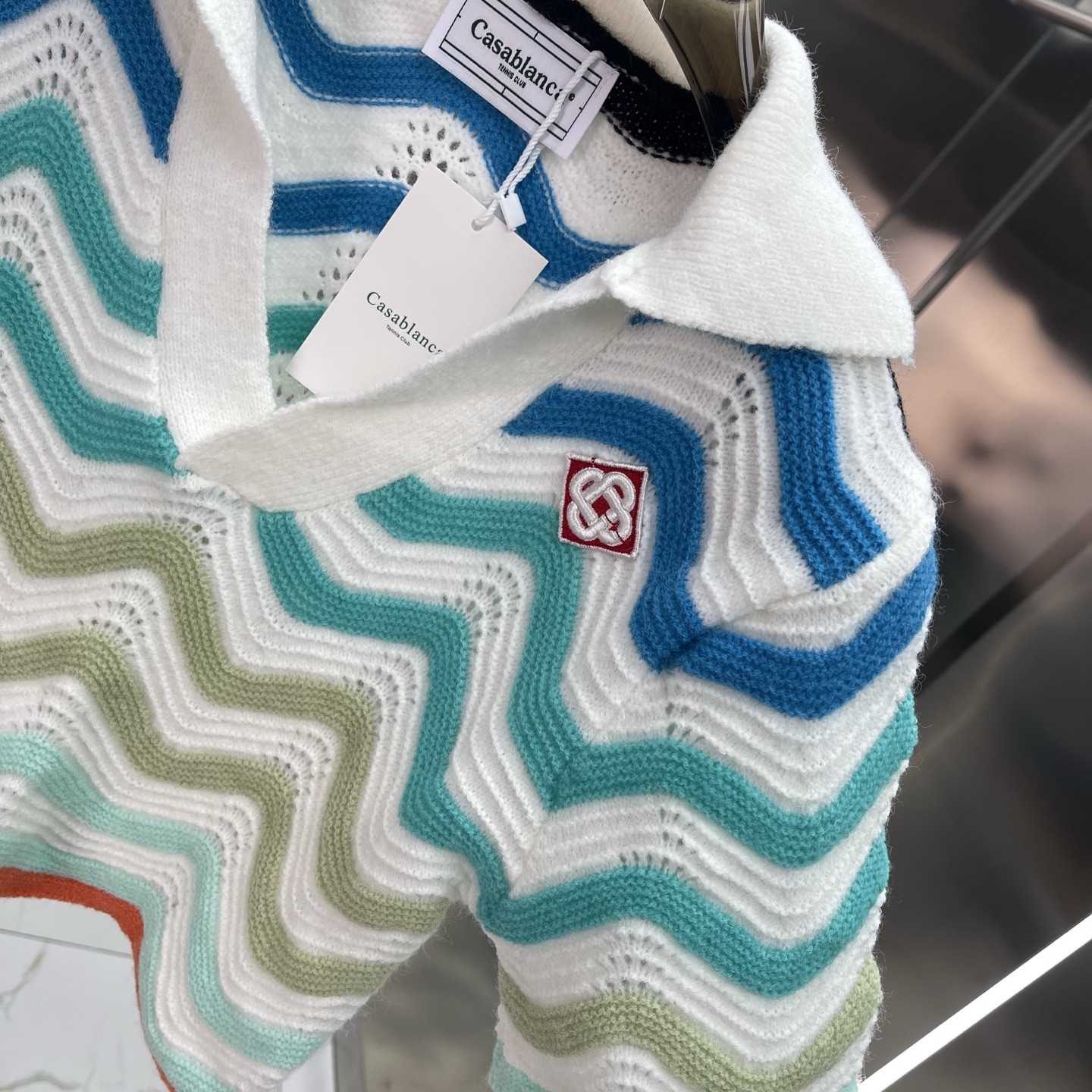 Casablanca Gradient Wave Crochet Top And Short Skirt - DesignerGu