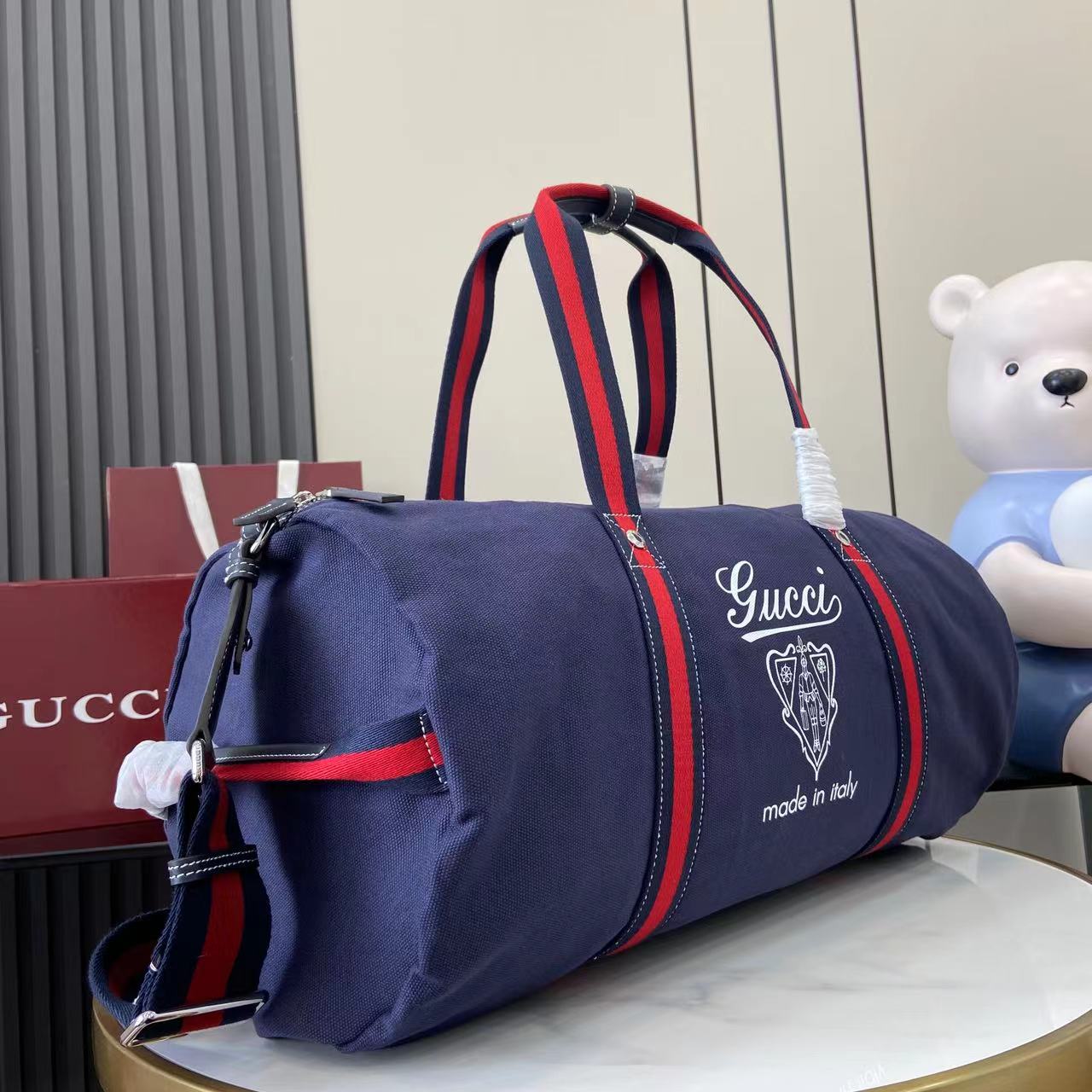 Gucci Large Printed Canvas Duffle Bag - DesignerGu