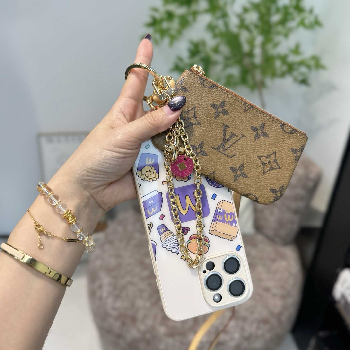 Louis Vuitton Monogram Phone Holder   - DesignerGu