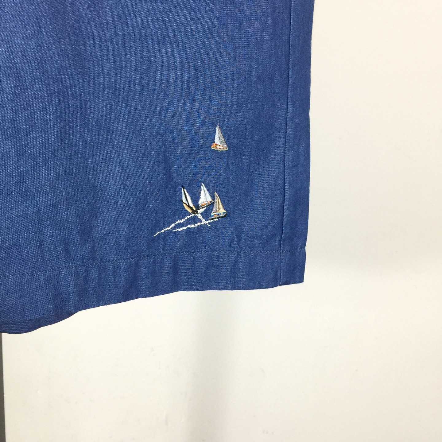 Louis Vuitton Embroidered Chambray Shorts   1AHVBT - DesignerGu