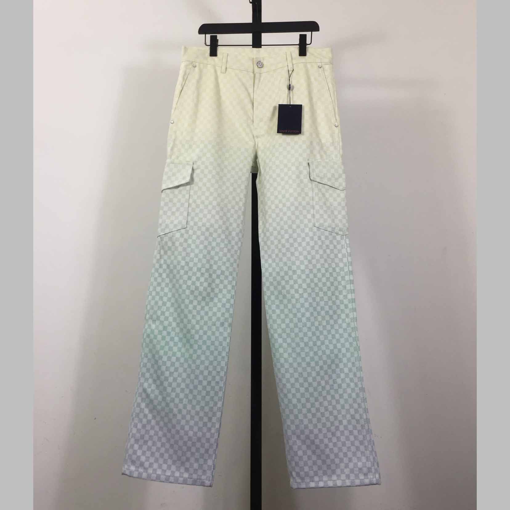 Louis Vuitton Damier Gradient Jacquard Denim Cargo Pants   1AGTHJ - DesignerGu