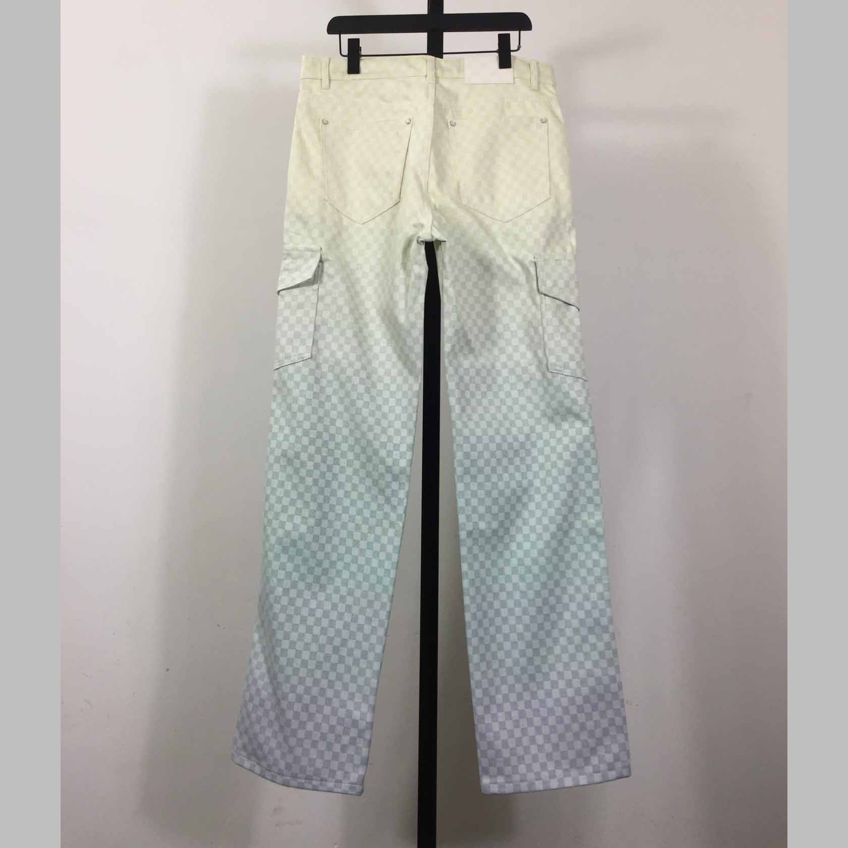 Louis Vuitton Damier Gradient Jacquard Denim Cargo Pants   1AGTHJ - DesignerGu