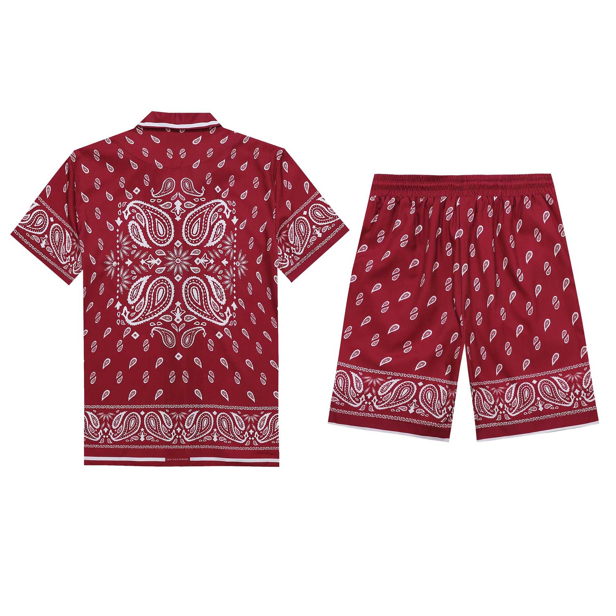 Dolce & Gabbana Silk Shirt And Shorts With Bandanna Print  - DesignerGu