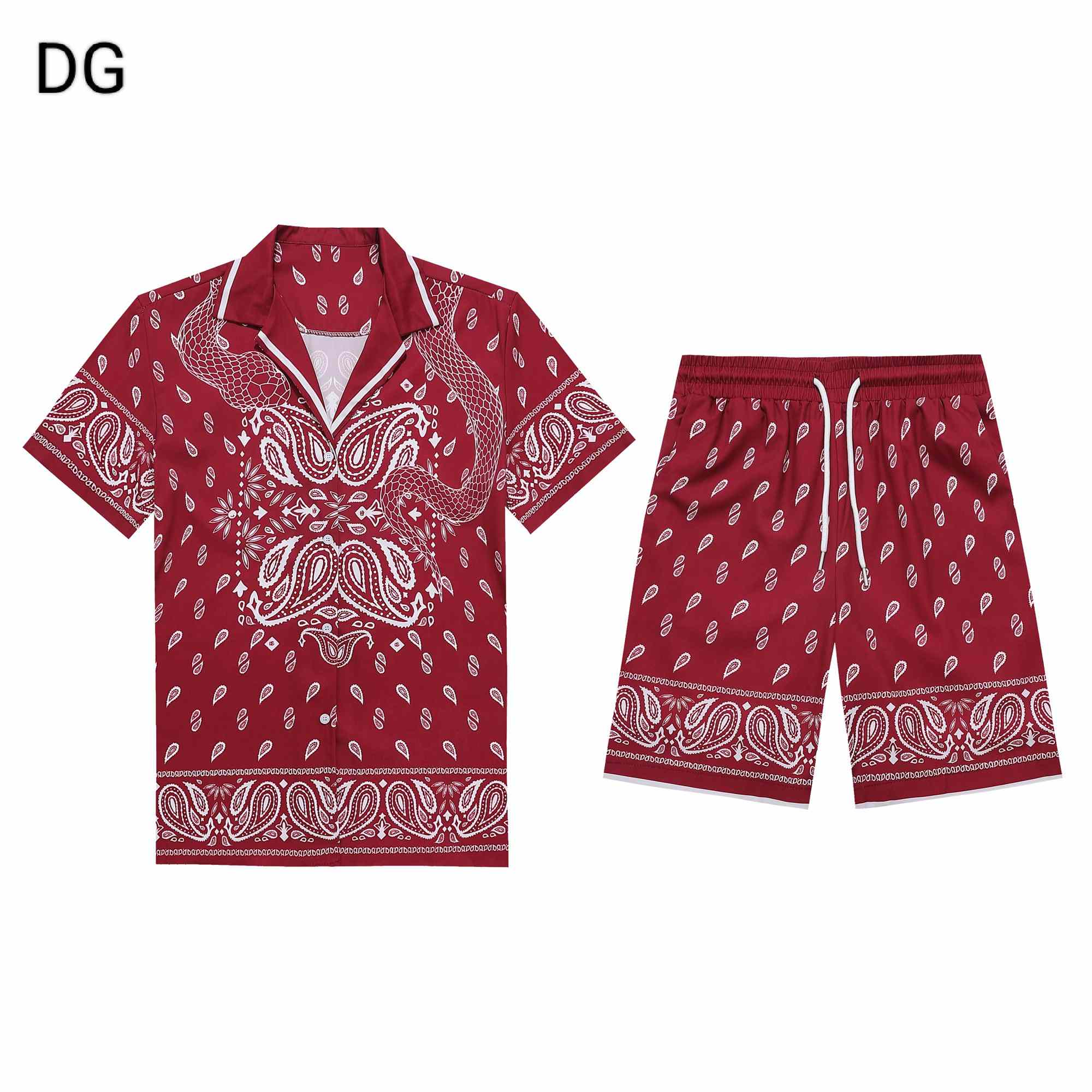 Dolce & Gabbana Silk Shirt And Shorts With Bandanna Print  - DesignerGu