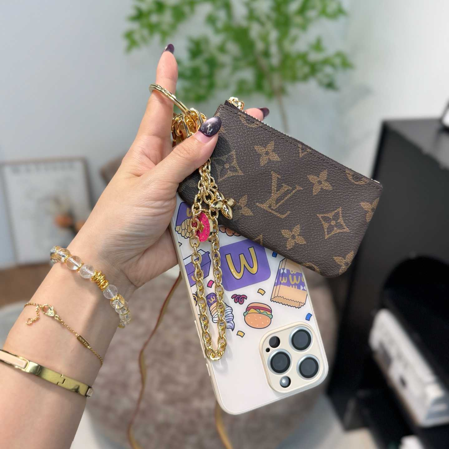 Louis Vuitton Monogram Phone Holder   - DesignerGu