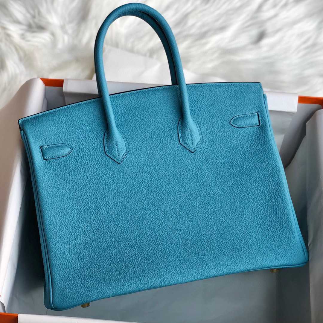 Hermès Blue Mallard Togo 25 cm Birkin Bag - DesignerGu
