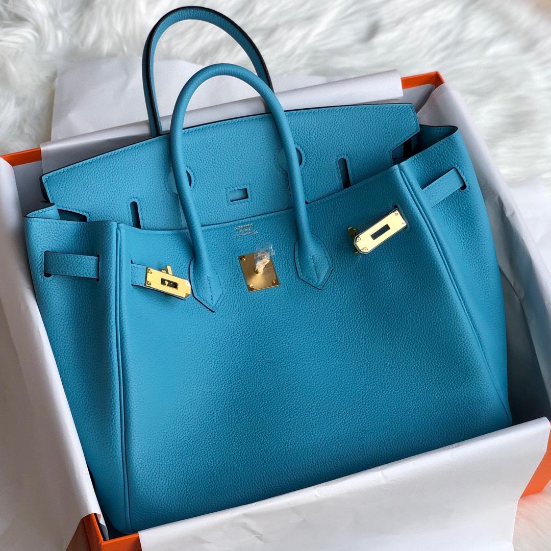 Hermès Blue Mallard Togo 25 cm Birkin Bag - DesignerGu