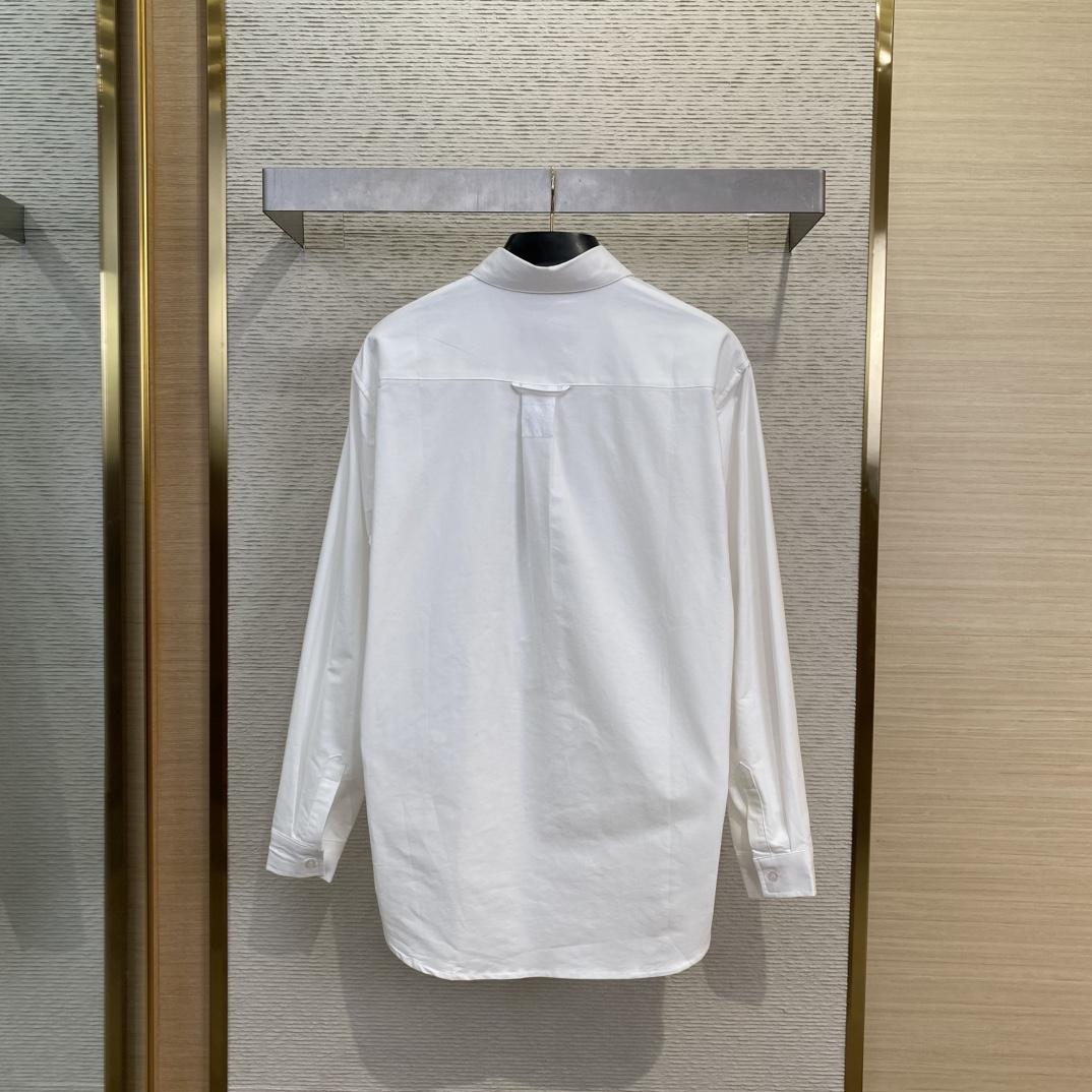 Louis Vuitton Embellished Long-Sleeved Cotton Shirt   1AGTQ7 - DesignerGu