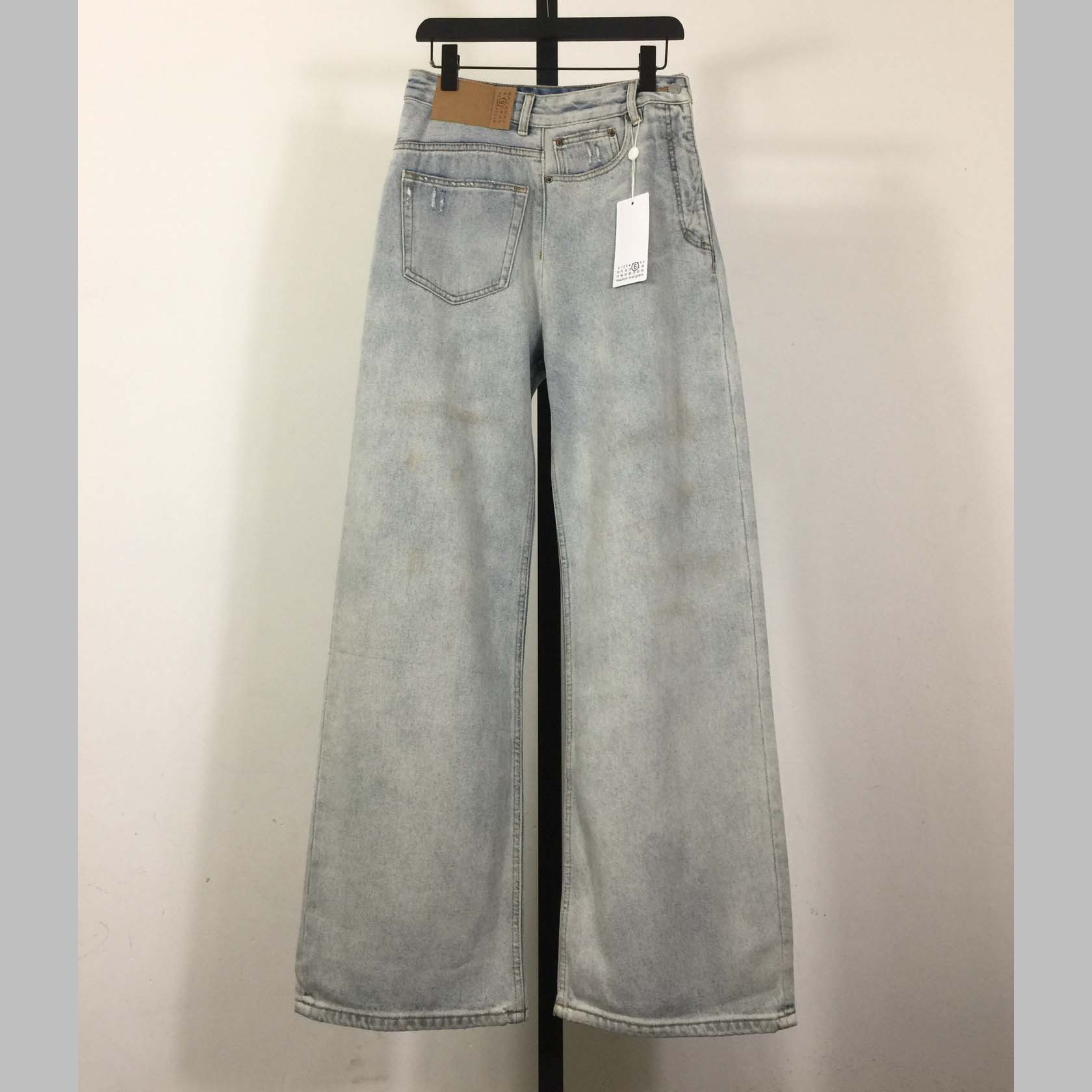 MM6 Maison Margiela Twist Wide Leg Jeans - DesignerGu