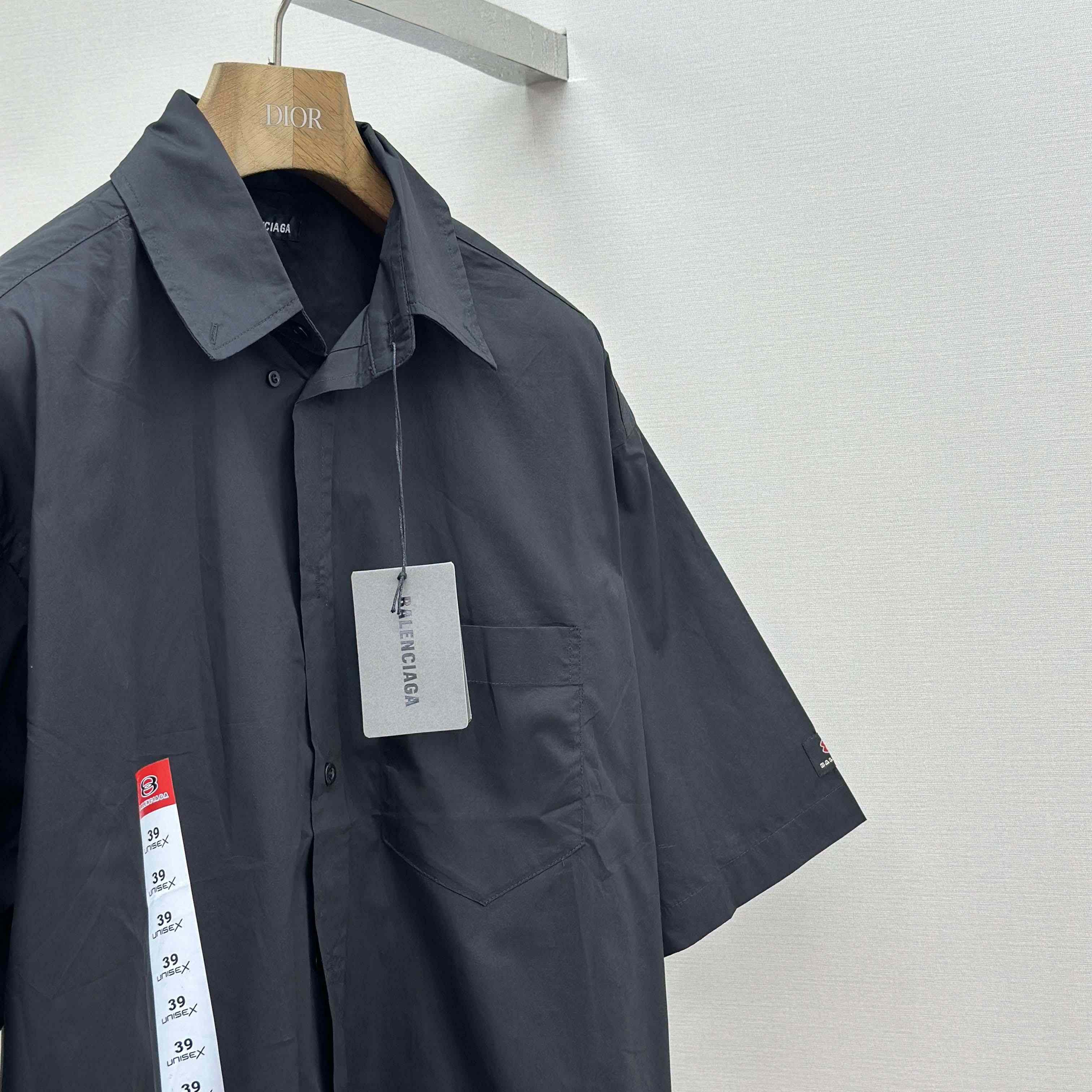 Balenciaga Workwear Short Sleeve Large Fit Shirt In Black - DesignerGu