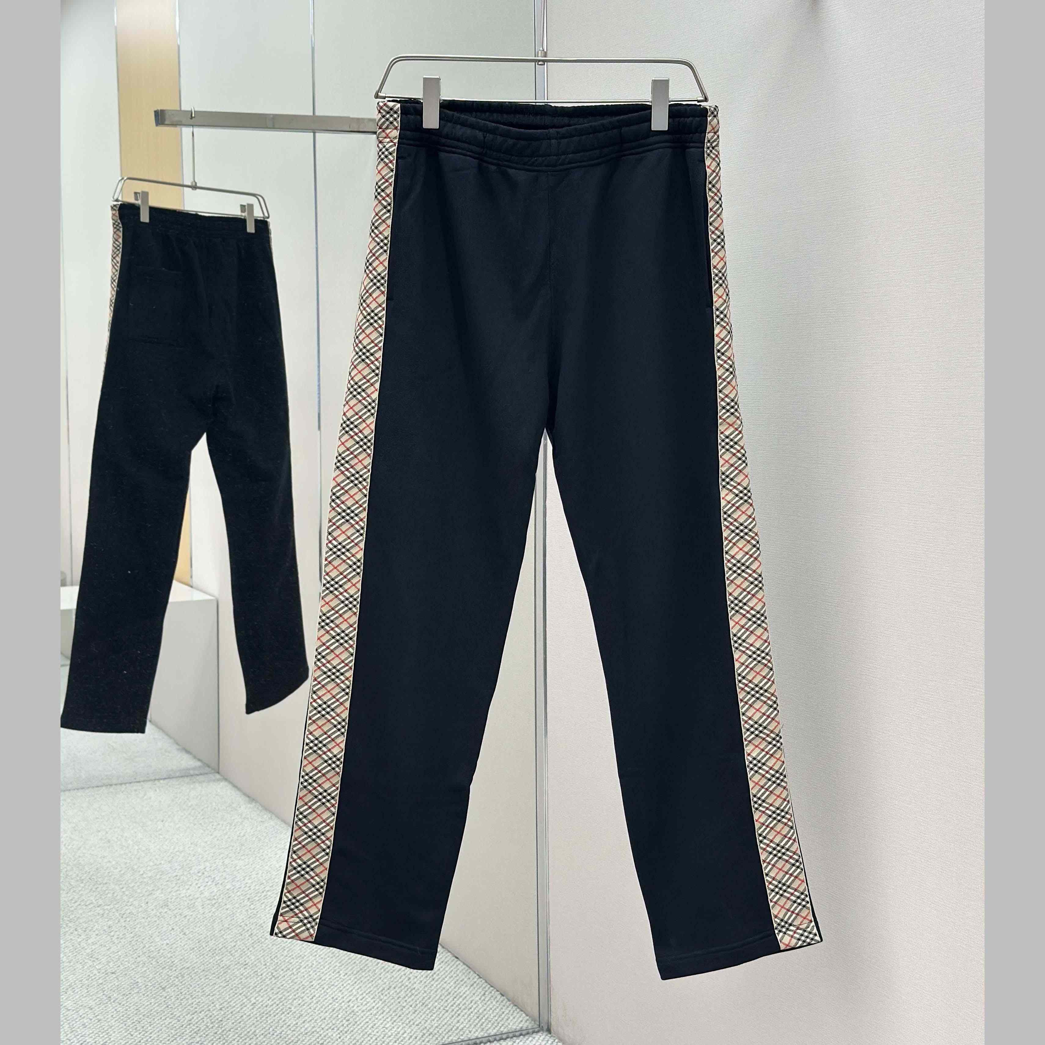 Burberry Check Trim Cotton Jogging Pants - DesignerGu