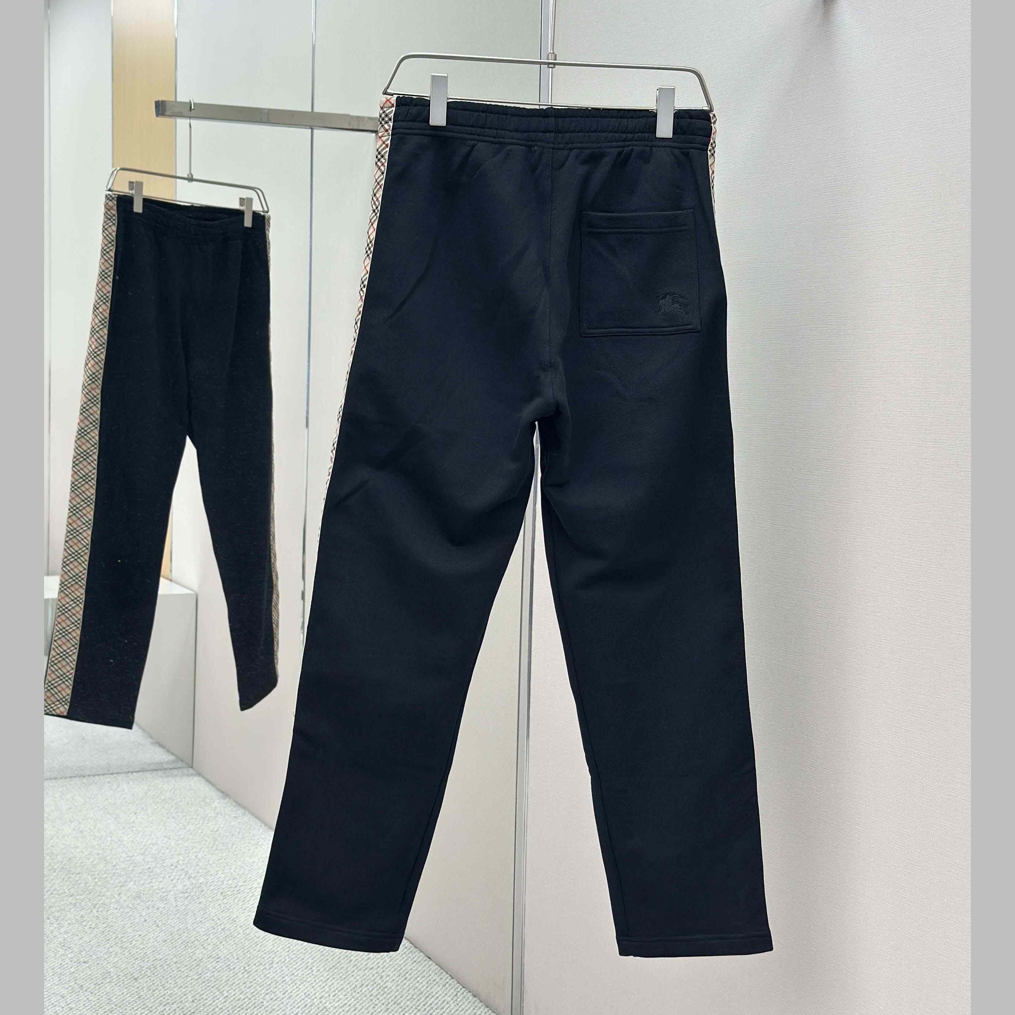 Burberry Check Trim Cotton Jogging Pants - DesignerGu