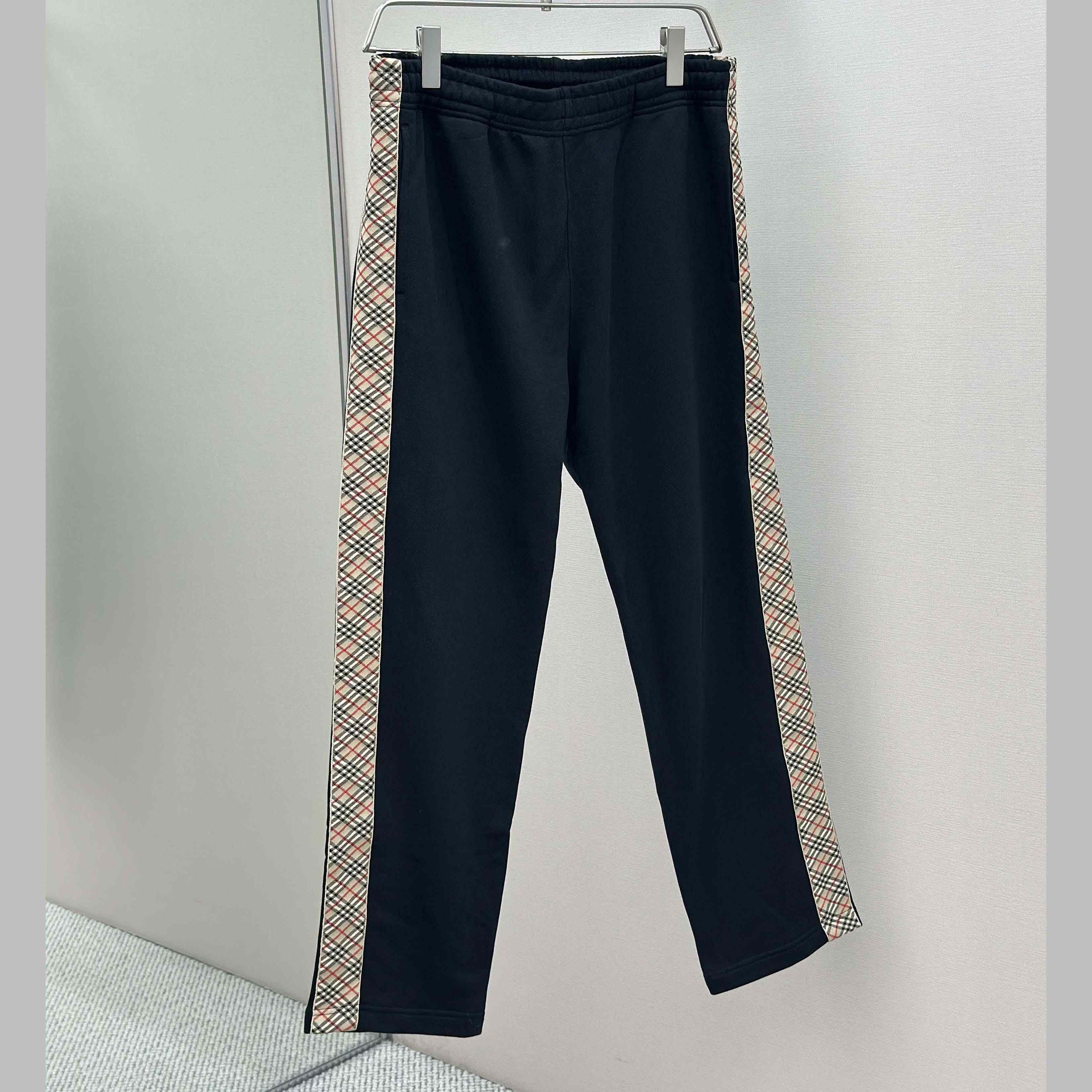 Burberry Check Trim Cotton Jogging Pants - DesignerGu