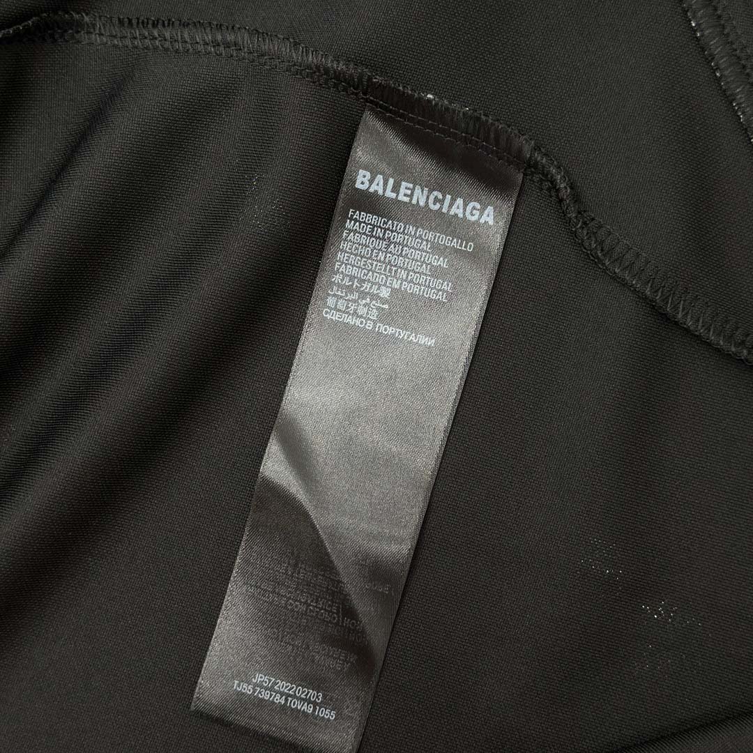 Balenciaga Paris Black Long Sleeve Soccer Jersey - DesignerGu