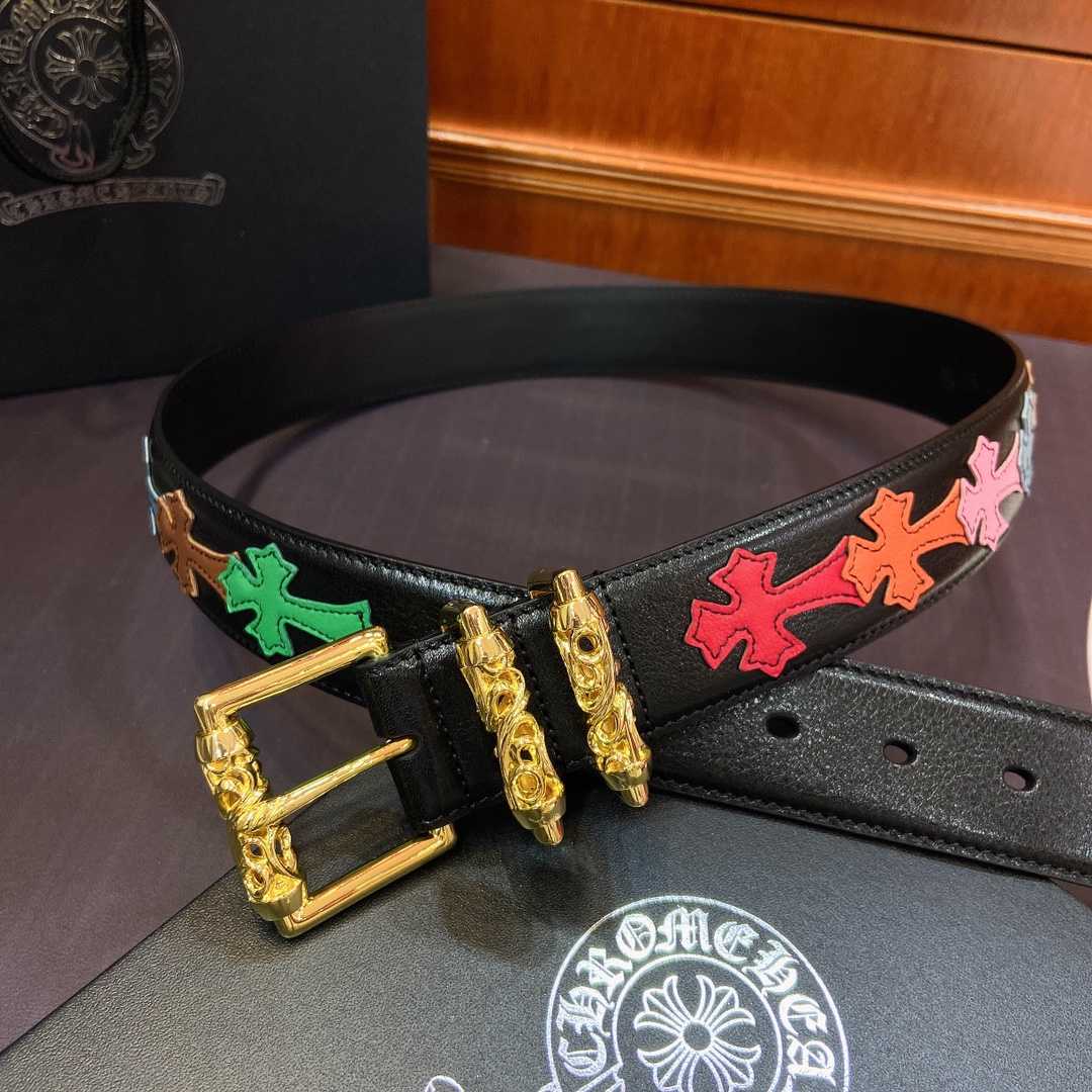 Chrome Hearts Leather Belt    3.8cm - DesignerGu