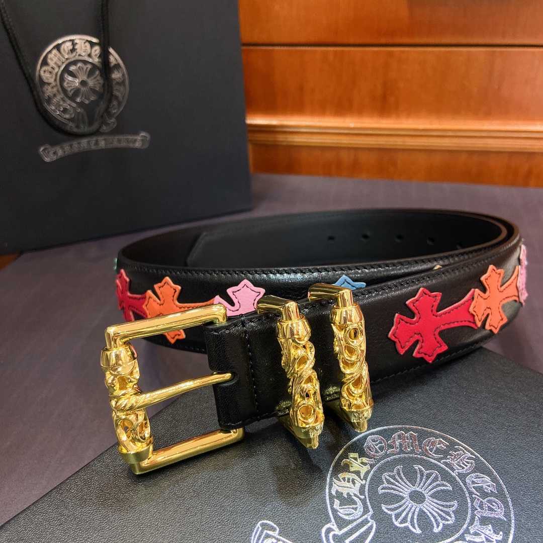 Chrome Hearts Leather Belt    3.8cm - DesignerGu