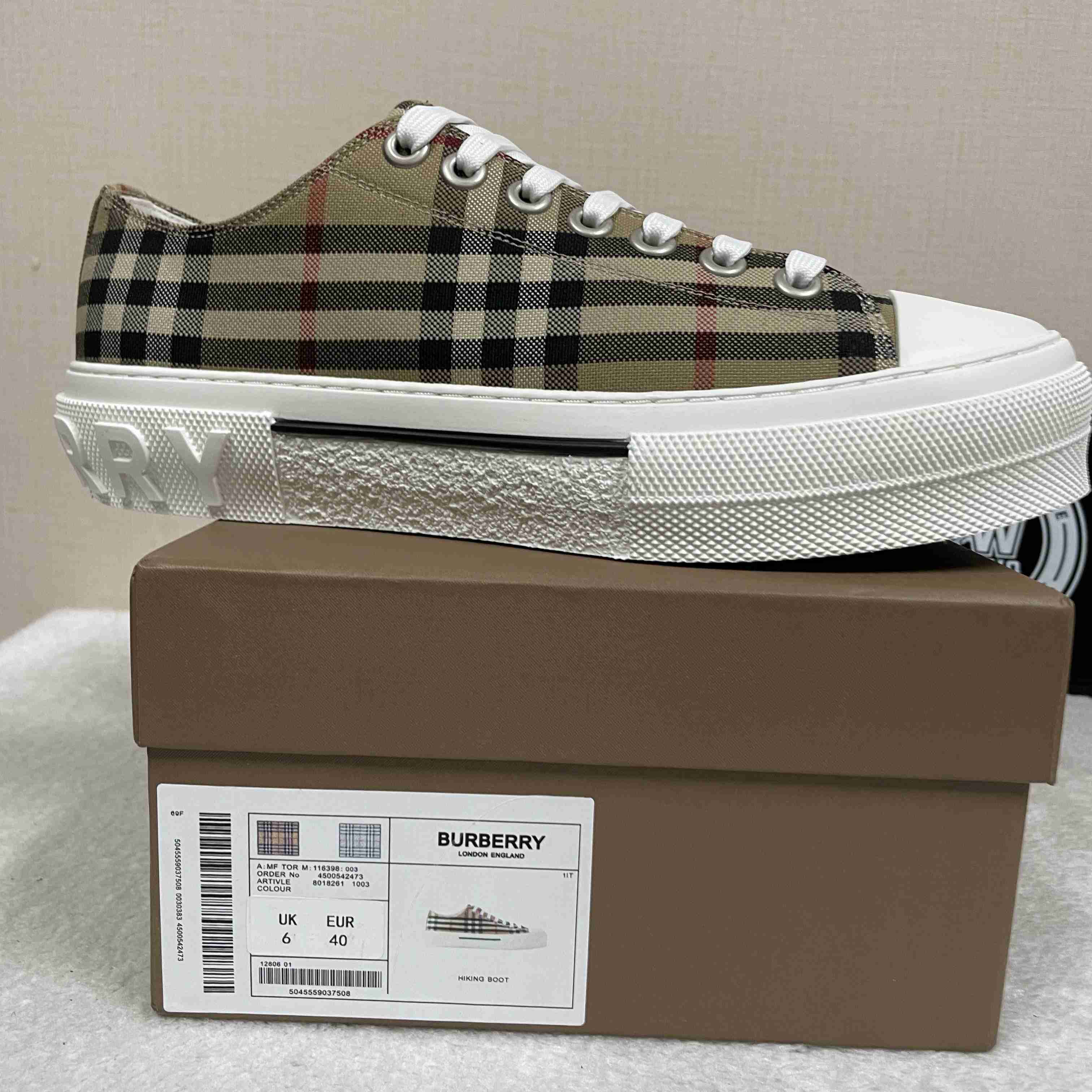 Burberry Check Low Top Sneaker - DesignerGu