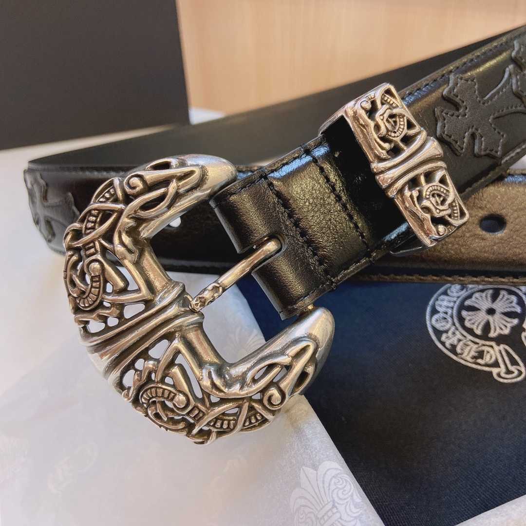 Chrome Hearts Leather Belt    3.8cm - DesignerGu