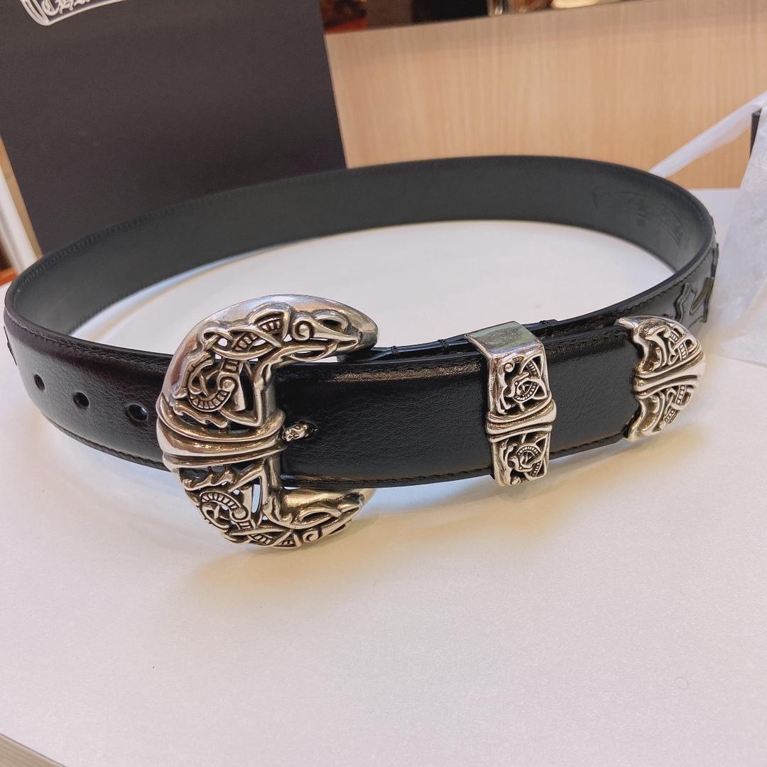 Chrome Hearts Leather Belt    3.8cm - DesignerGu