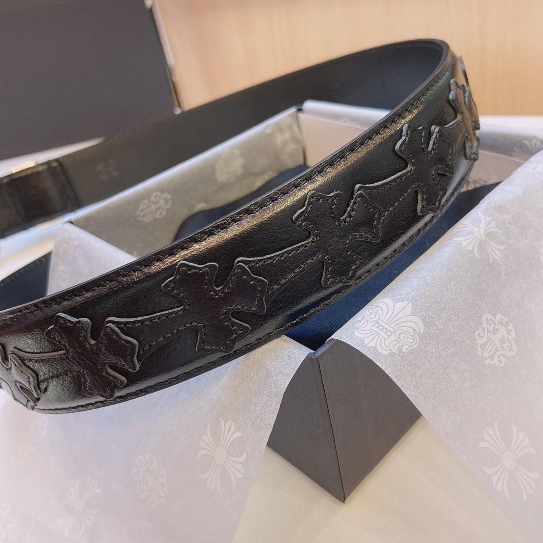 Chrome Hearts Leather Belt    3.8cm - DesignerGu