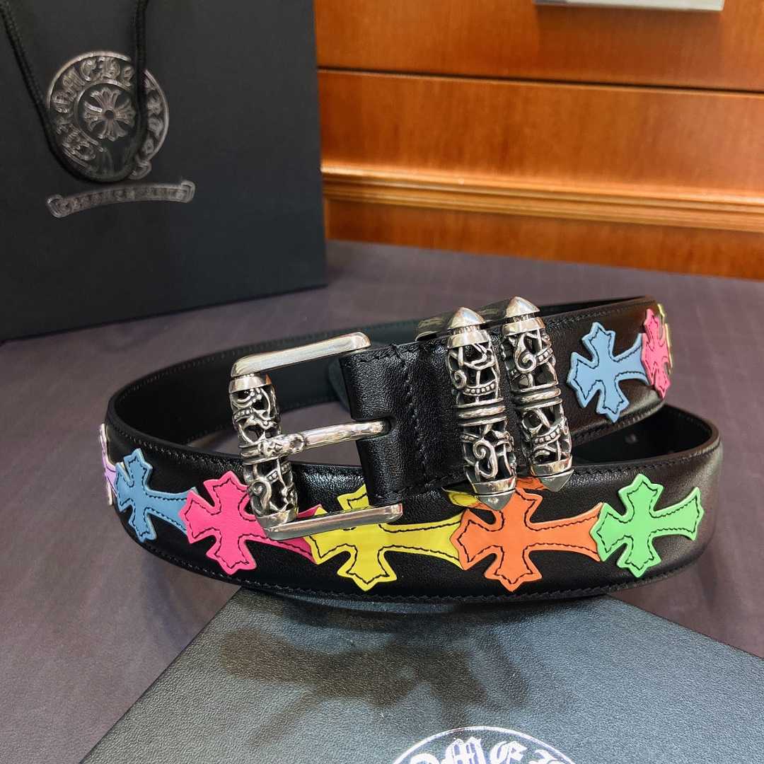 Chrome Hearts Leather Belt    3.8cm - DesignerGu