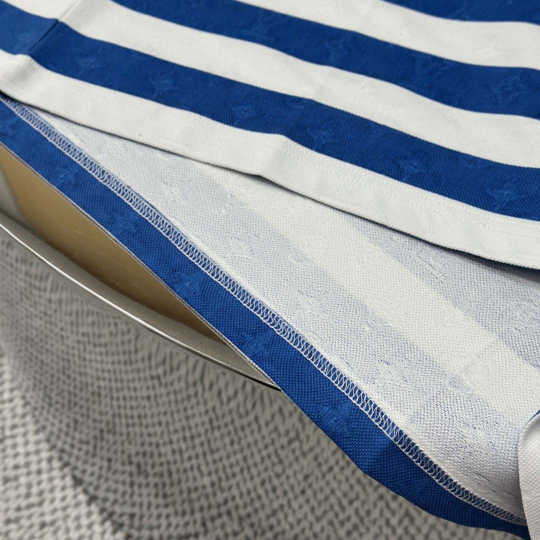 Louis Vuitton Monogram Striped Polo Shirt   1AHWB6 - DesignerGu