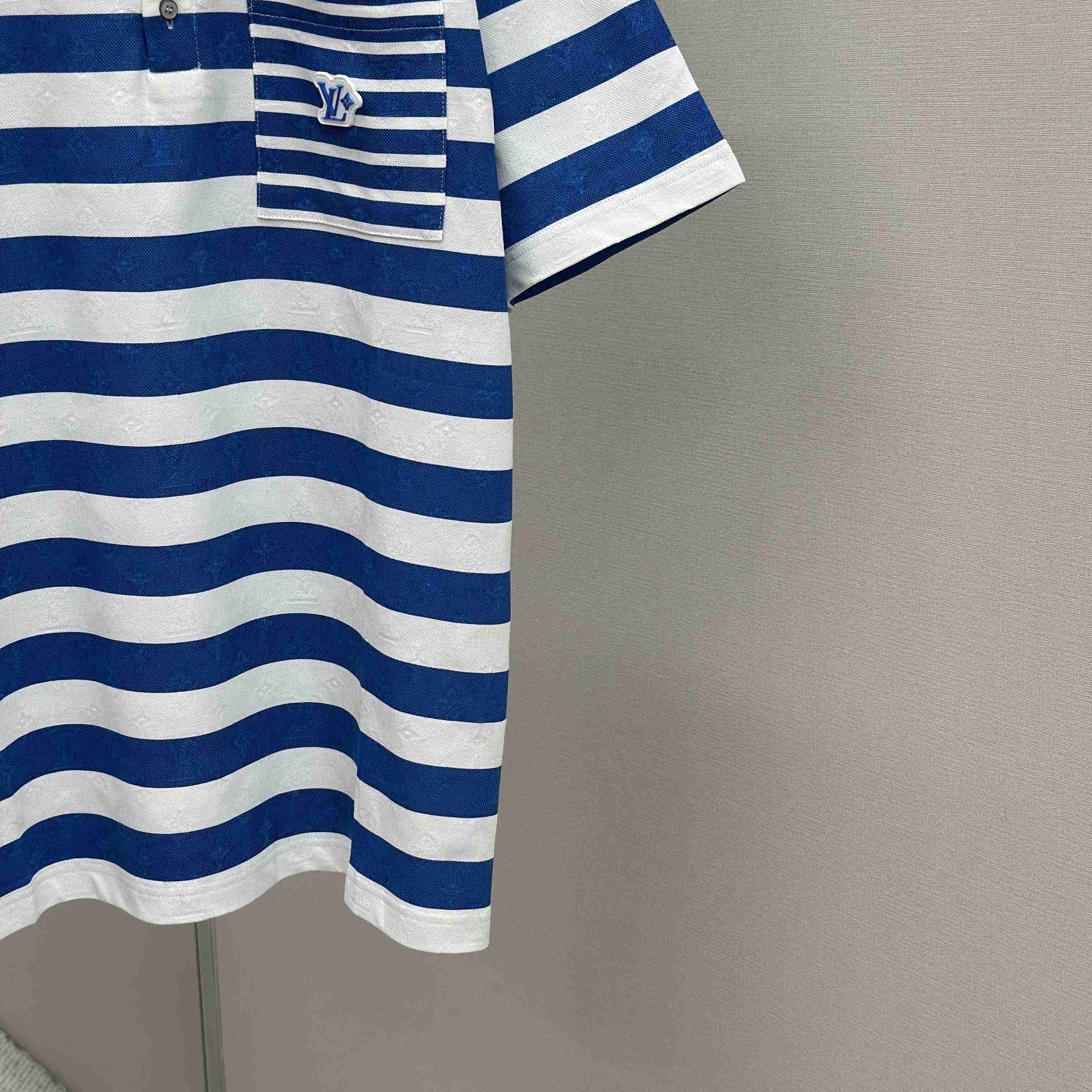 Louis Vuitton Monogram Striped Polo Shirt   1AHWB6 - DesignerGu