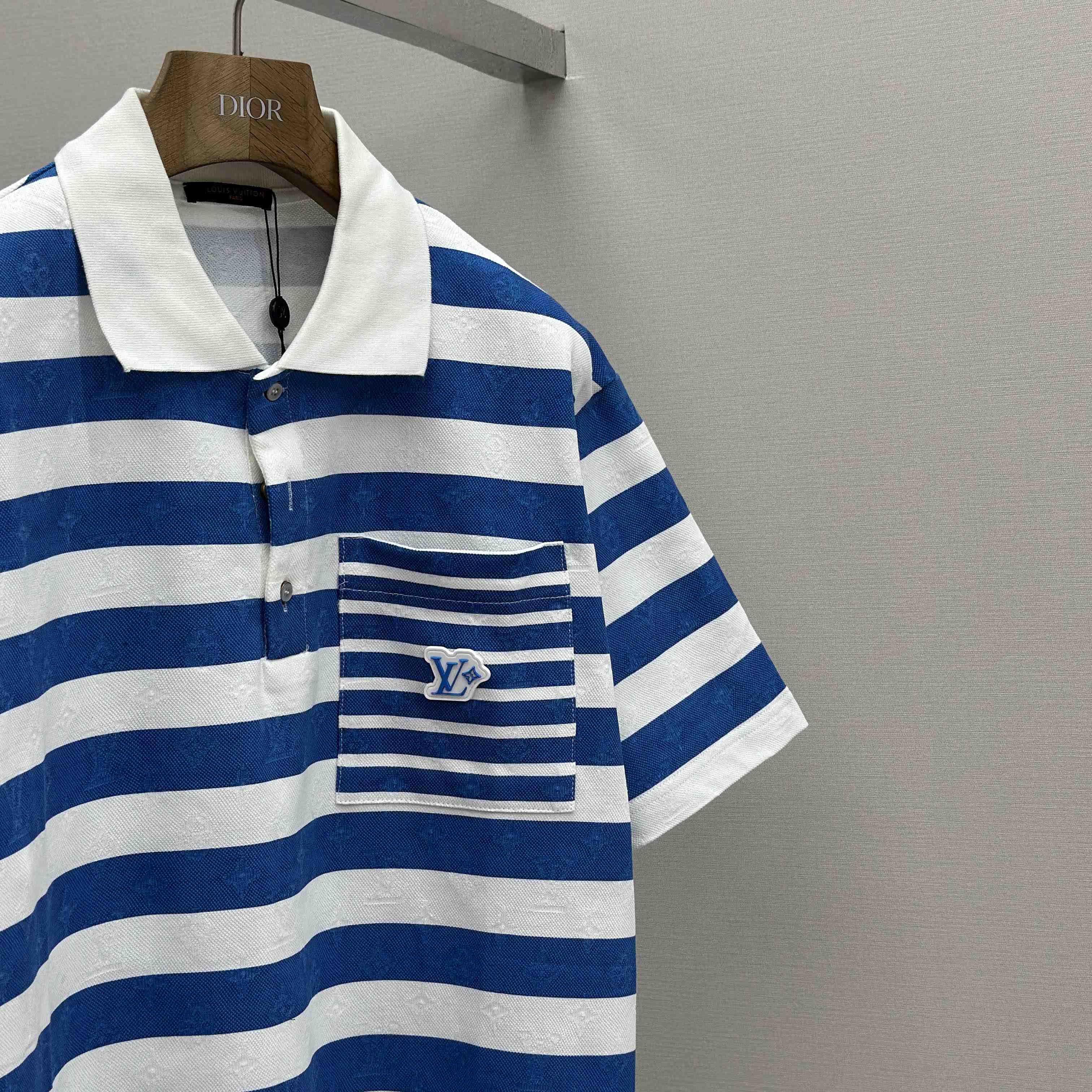 Louis Vuitton Monogram Striped Polo Shirt   1AHWB6 - DesignerGu