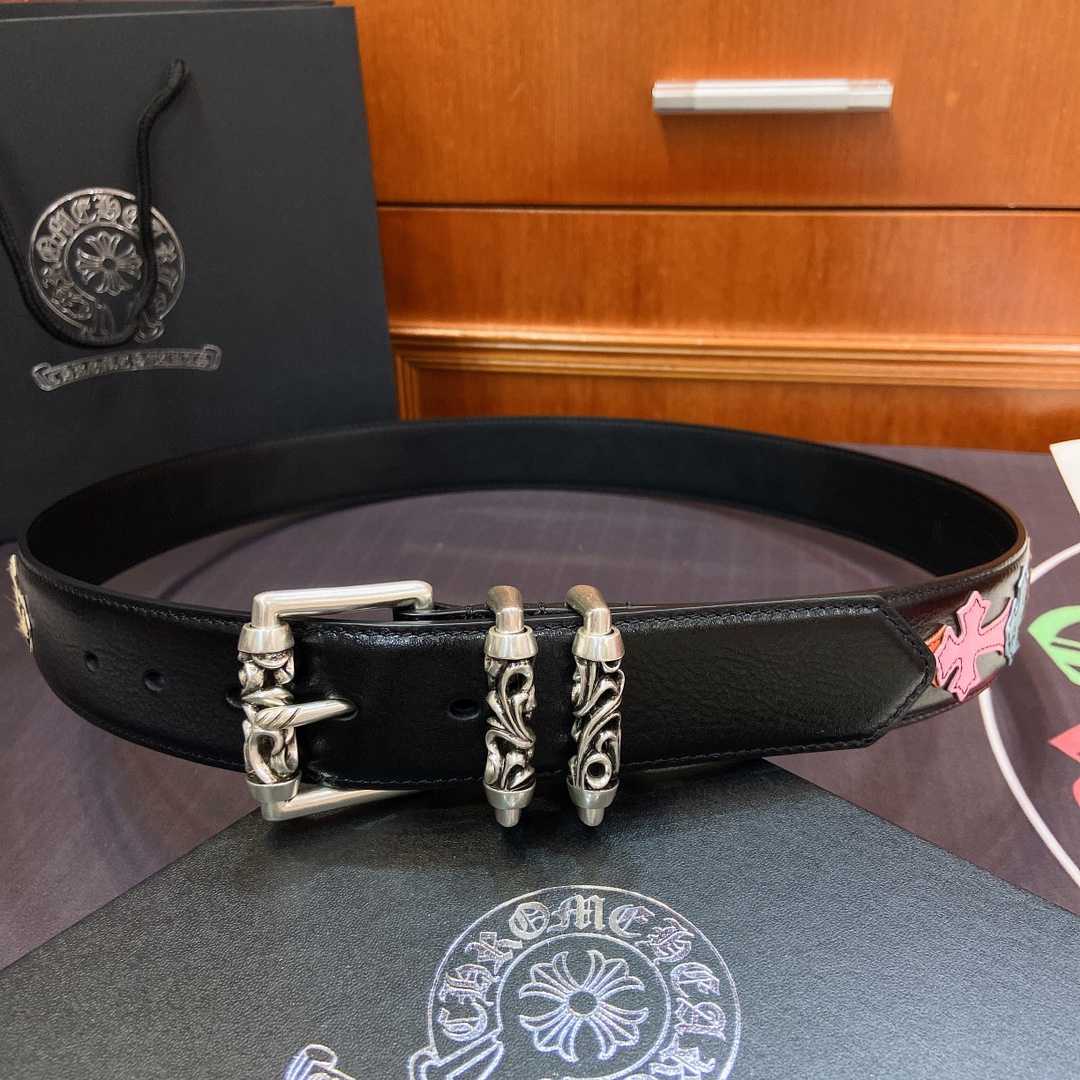 Chrome Hearts Leather Belt    3.8cm - DesignerGu