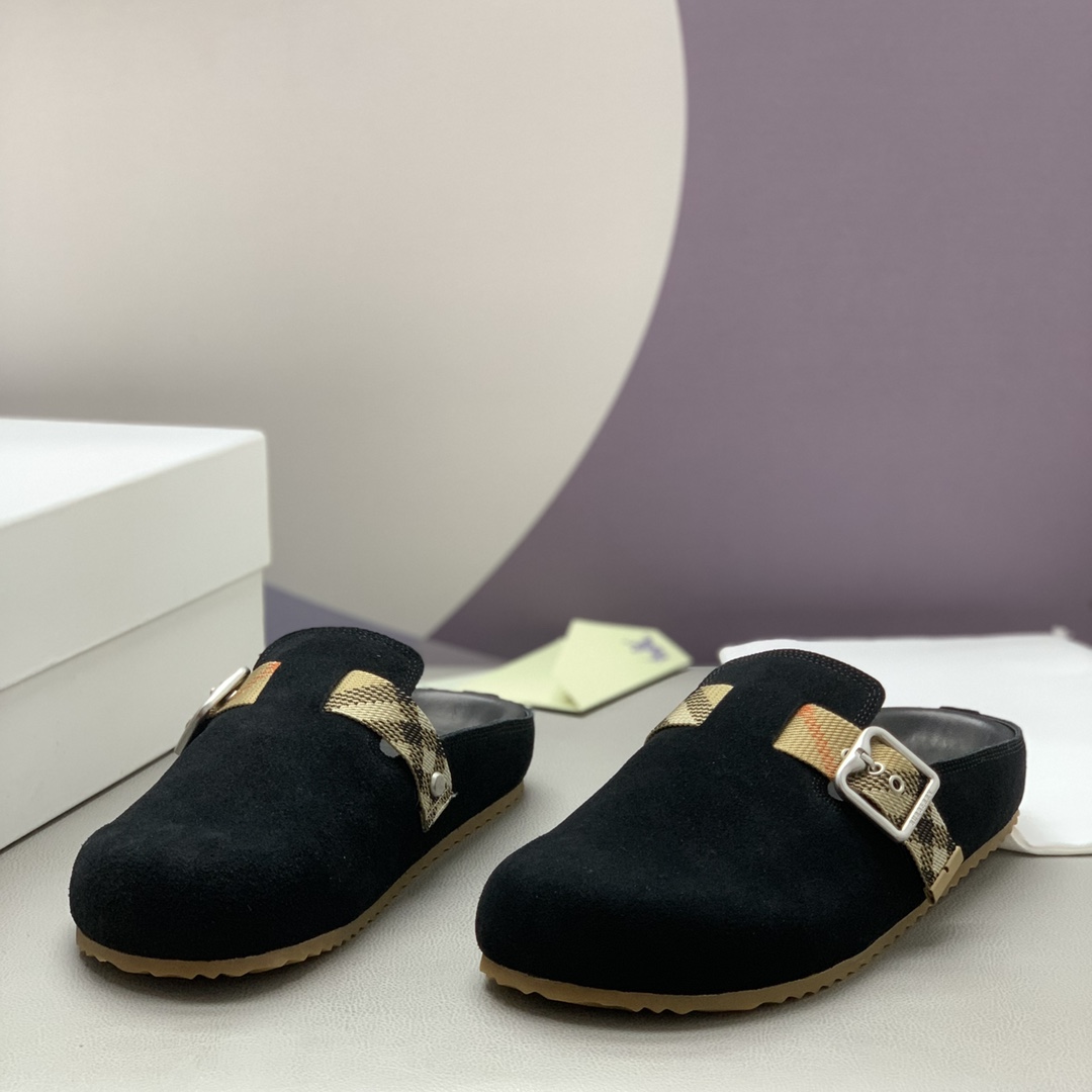 Burberry Suede Urchin Clogs - DesignerGu