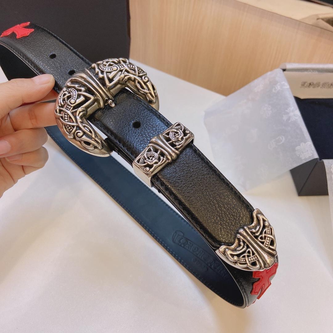 Chrome Hearts Leather Belt    3.8cm - DesignerGu
