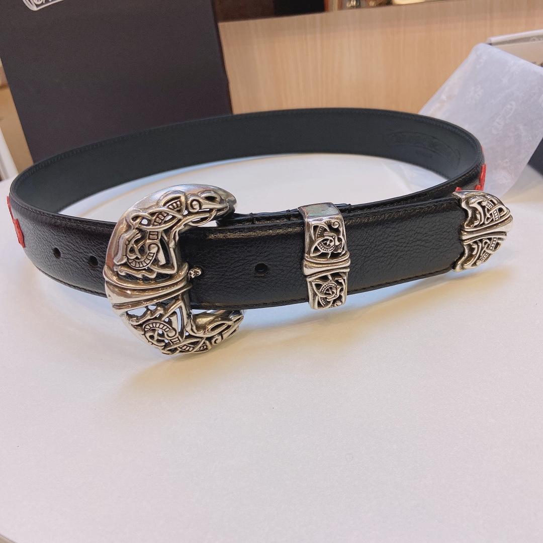 Chrome Hearts Leather Belt    3.8cm - DesignerGu