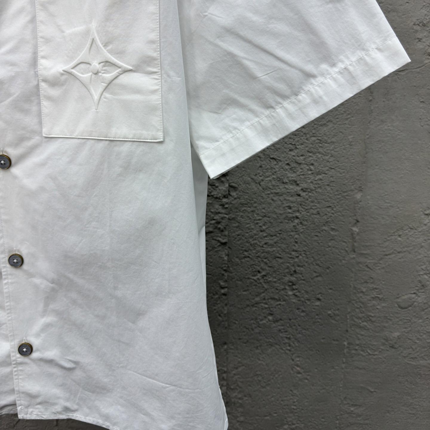 Louis Vuitton Signature Short-Sleeved Cotton Shirt   1AHCHO - DesignerGu