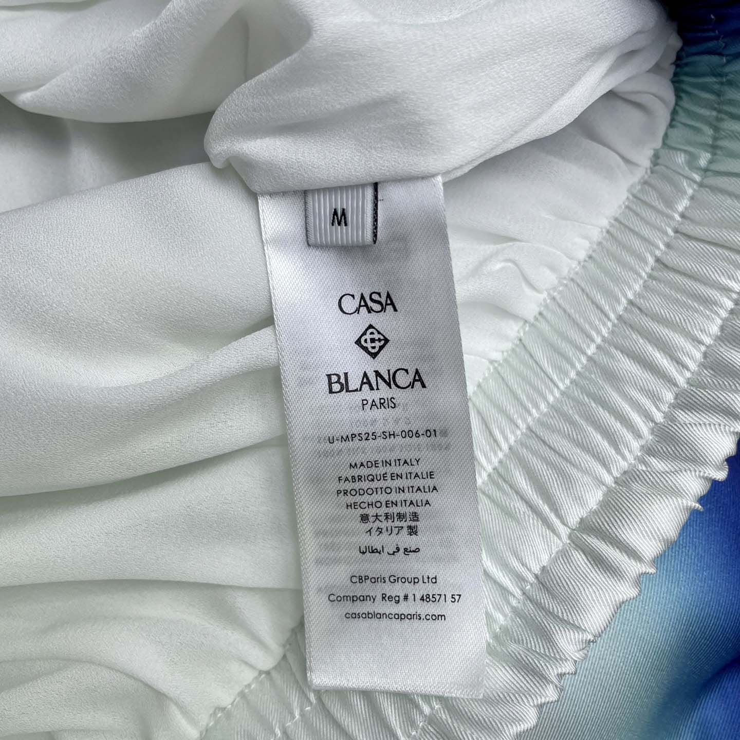 Casablanca White & Blue 'Casa Way' Skate Silk Shorts   CA3538 - DesignerGu