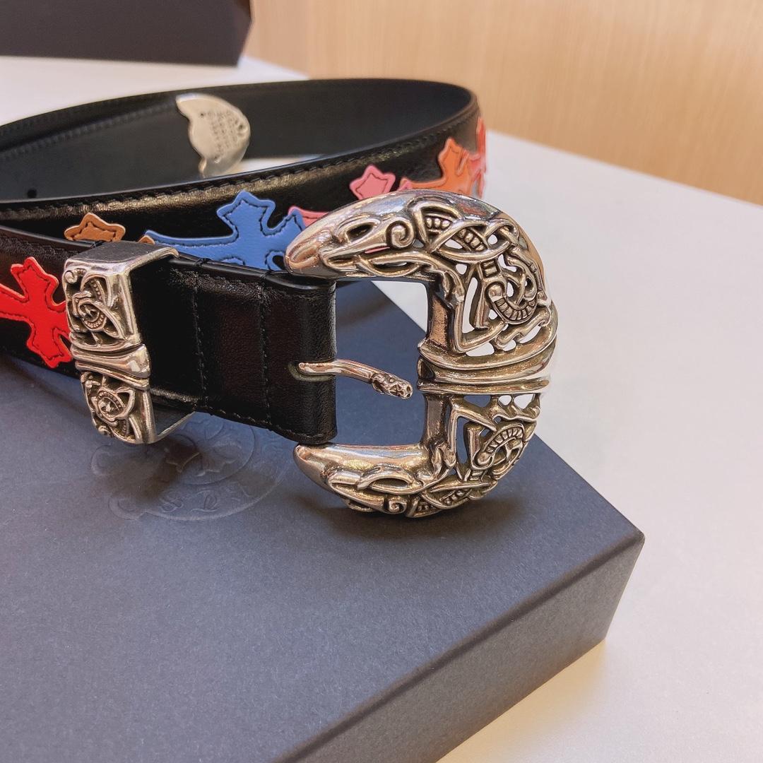Chrome Hearts Leather Belt    3.8cm - DesignerGu