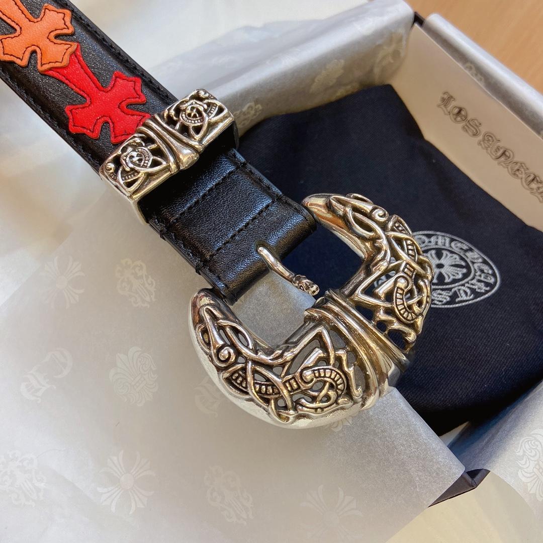 Chrome Hearts Leather Belt    3.8cm - DesignerGu
