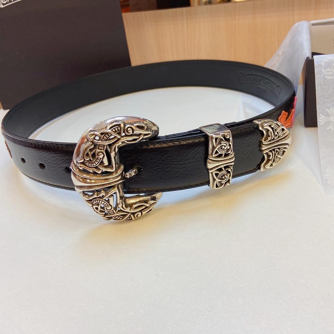 Chrome Hearts Leather Belt    3.8cm - DesignerGu